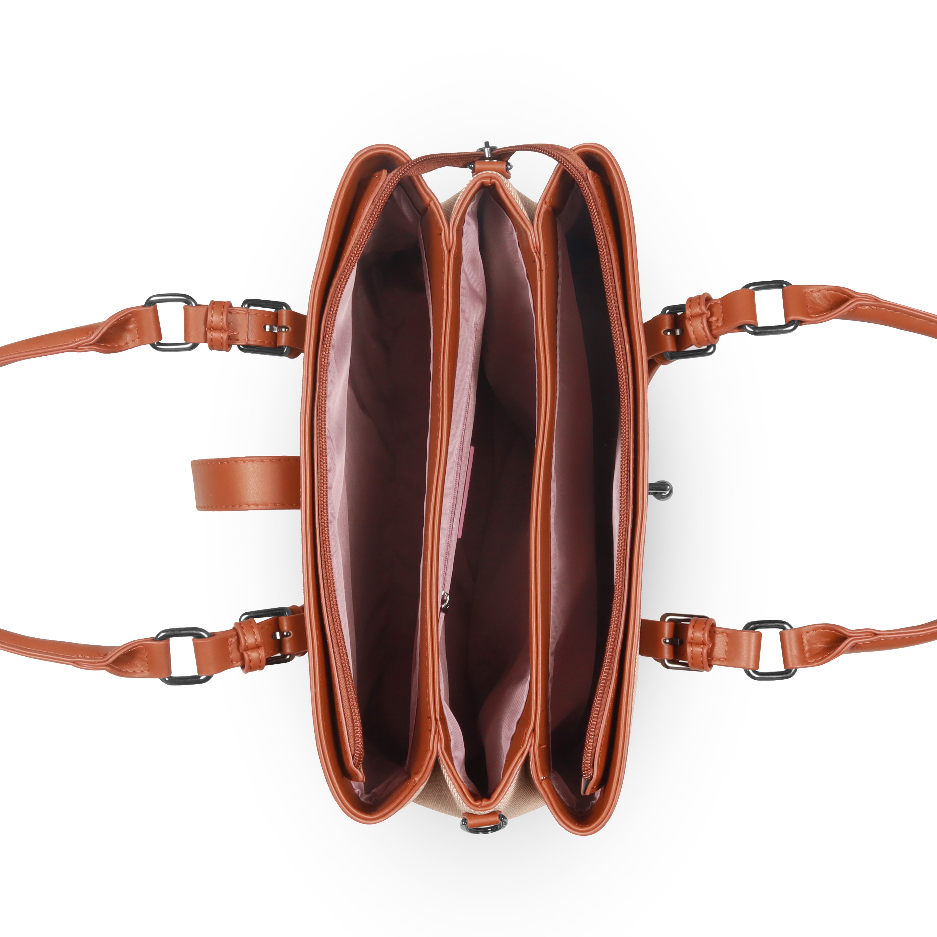 Magnolia Beige & Tan Handbag | Vegan Leather | 10.58L Storage