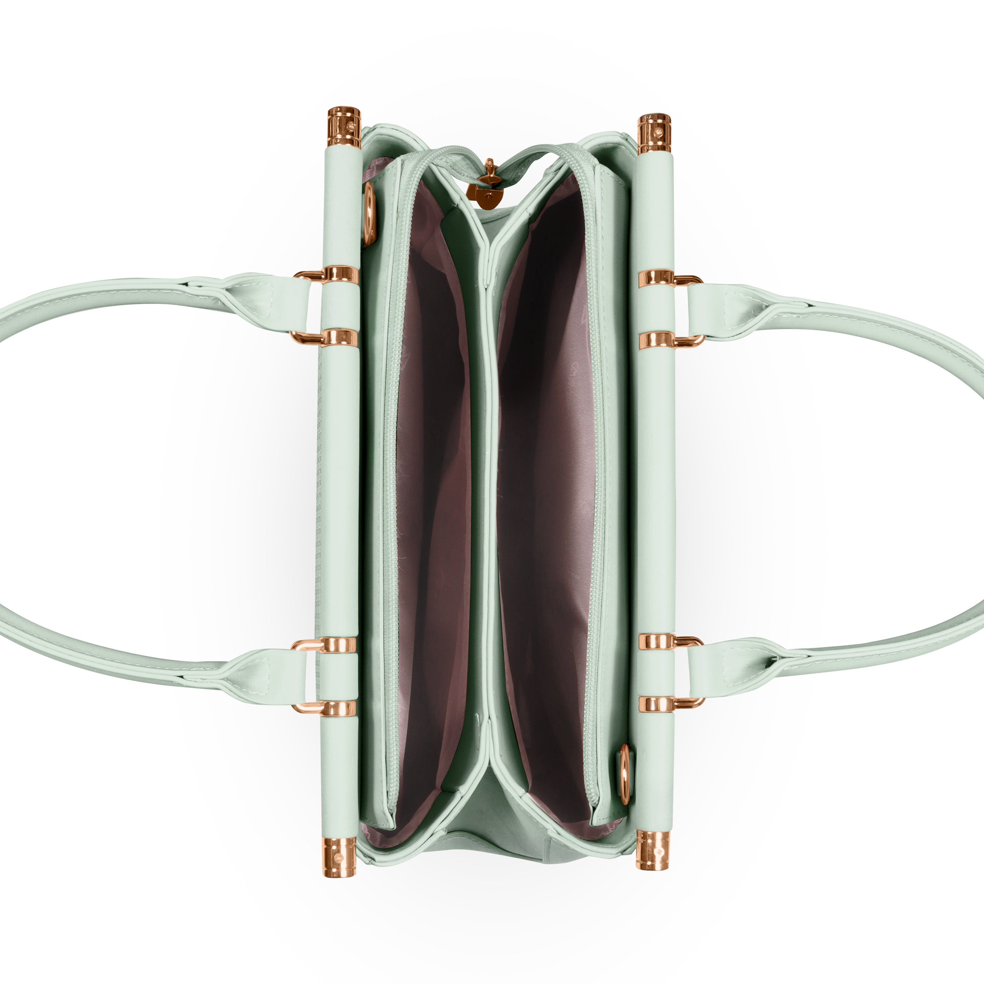 Magnolia Woven Texture Handbag | Mint Green & White | 10L Storage | Adjustable Strap | Spacious Interior