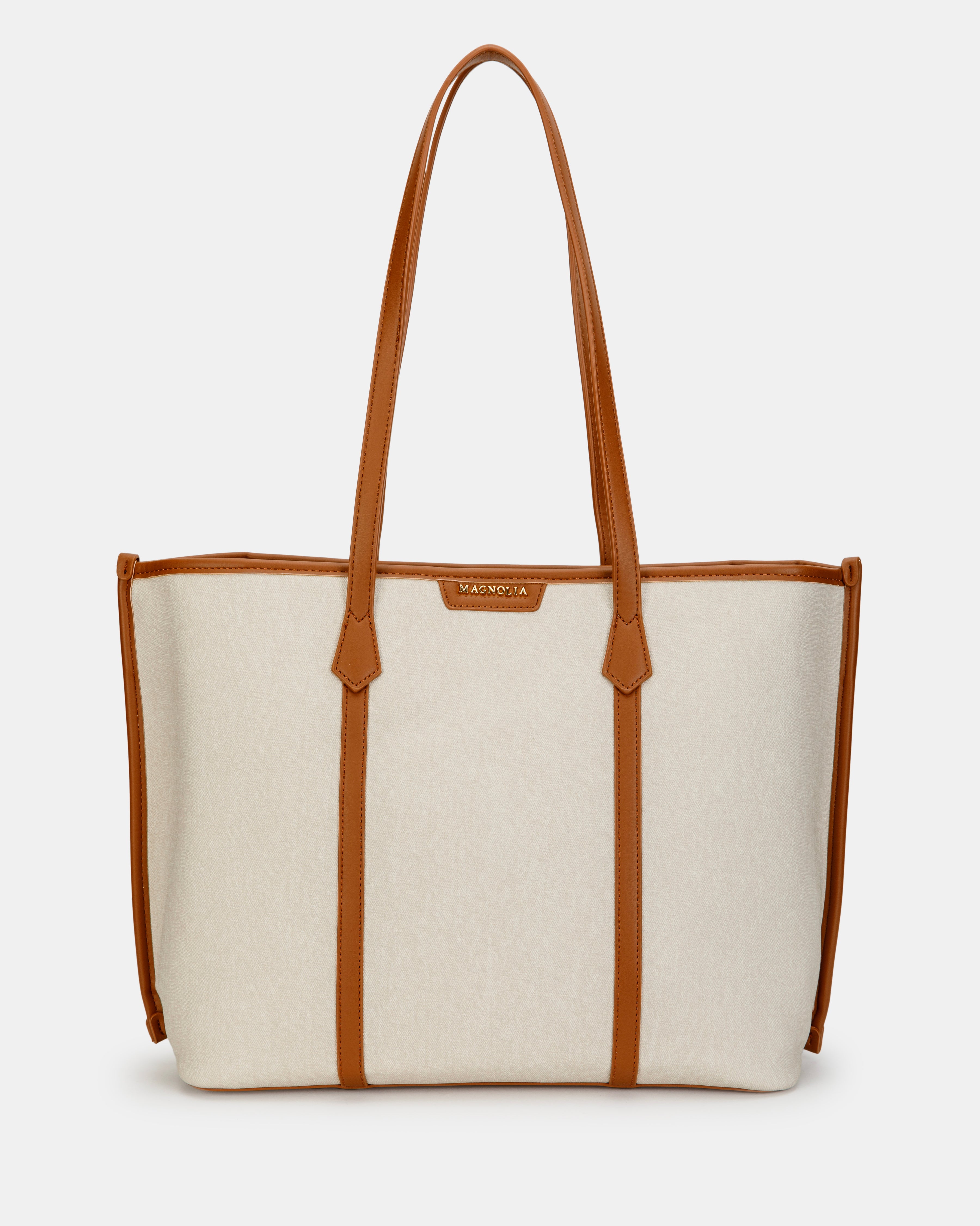 Magnolia Tote Bag – Stylish & Spacious Handbag with PU Leather Straps