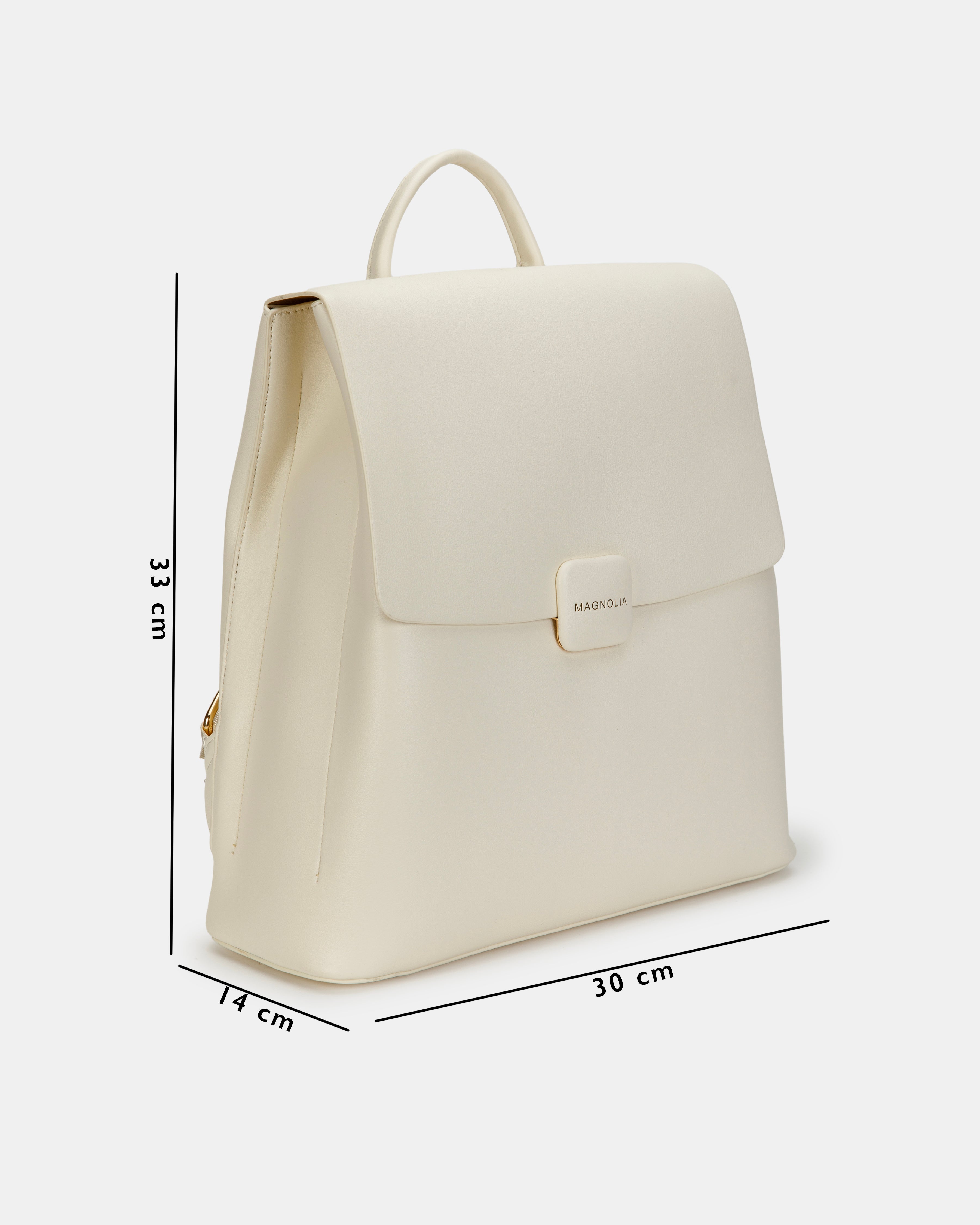 Magnolia Stylish PU Leather Backpack | 3 Compartments | Trendy & Spacious | Women’s Casual & Work Bag