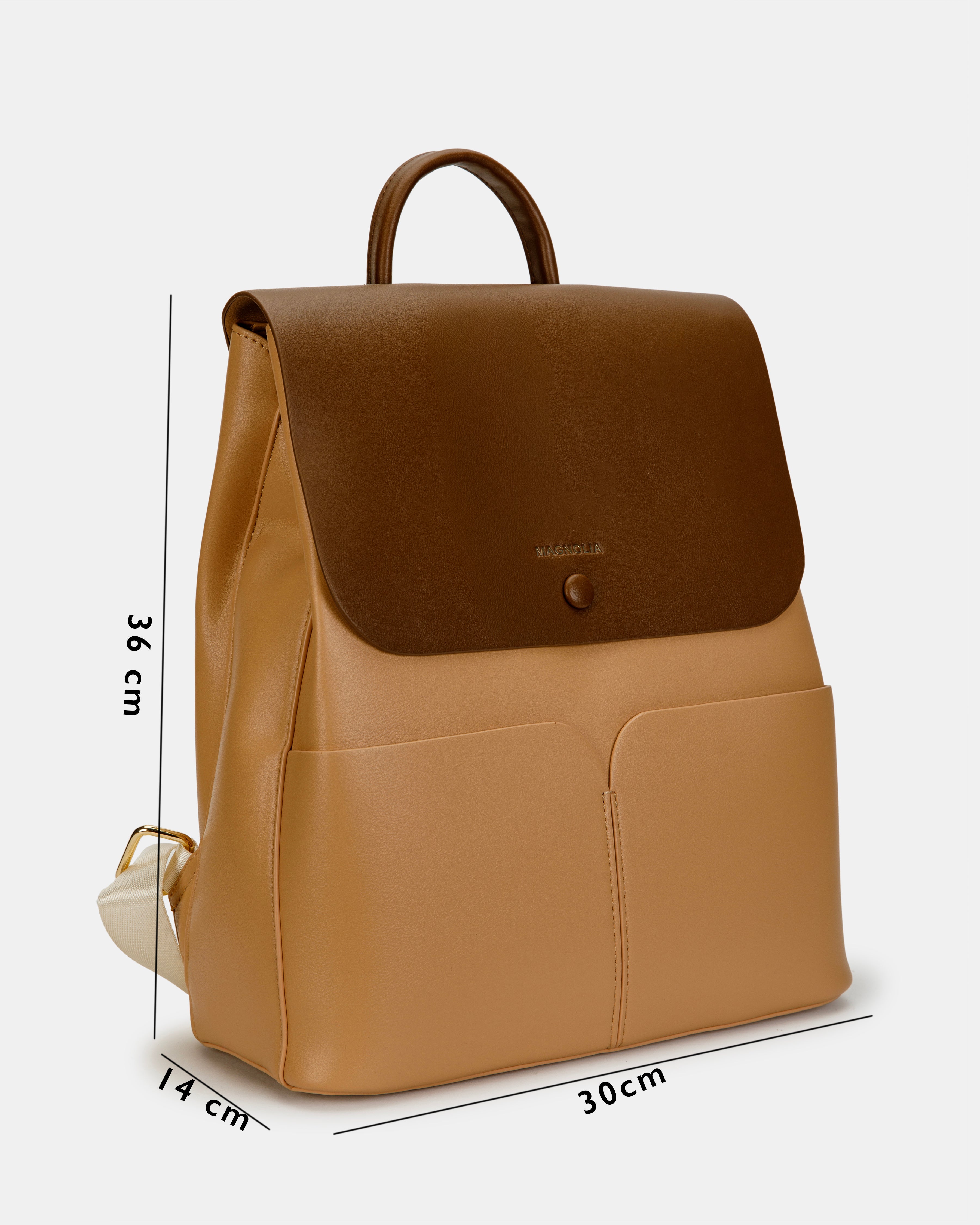 Magnolia Stylish PU Leather Backpack Spacious & Trendy Travel Bag for Women