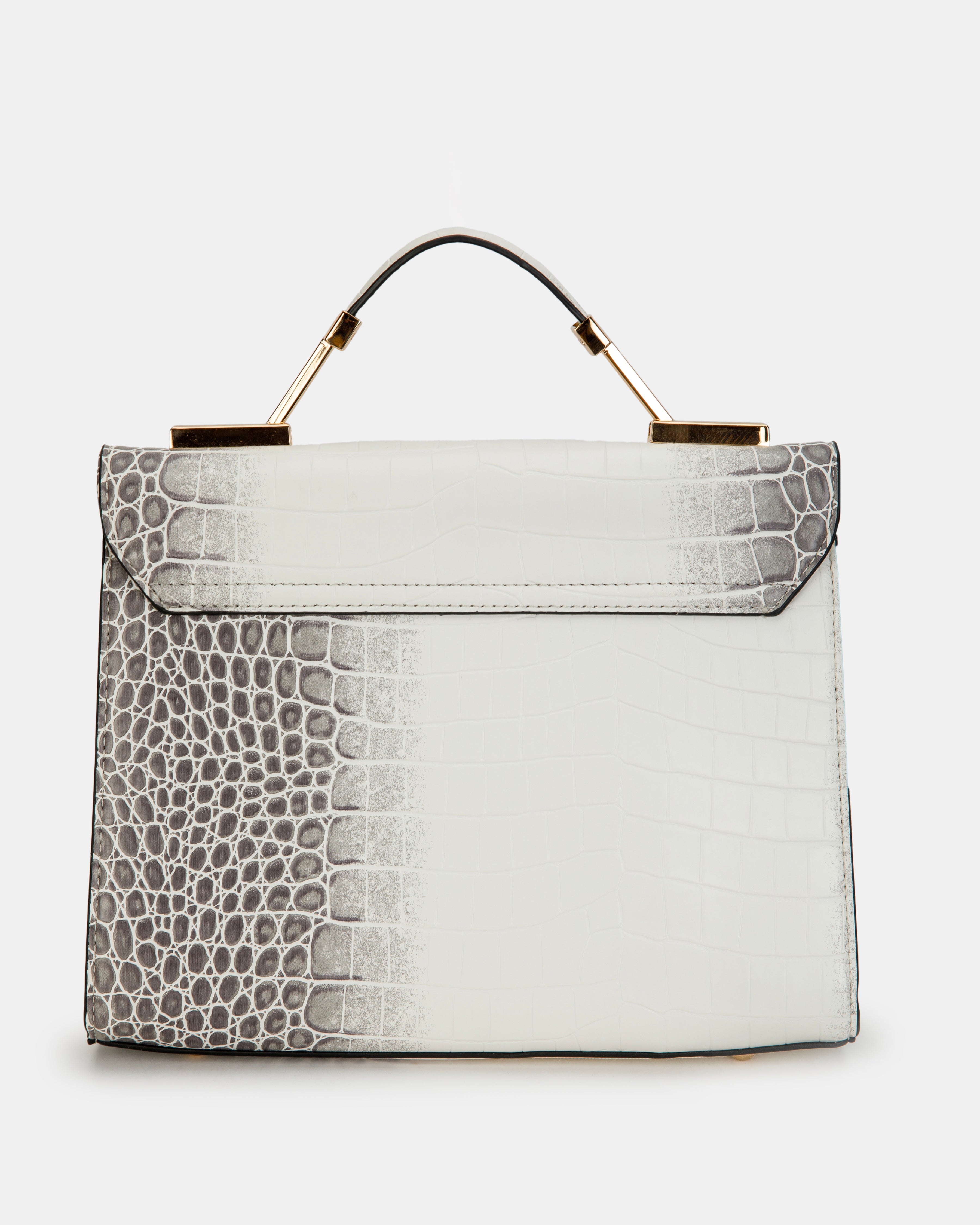 Magnolia Luxe Croco Texture Satchel – Elegant Handbag with Gold Accents