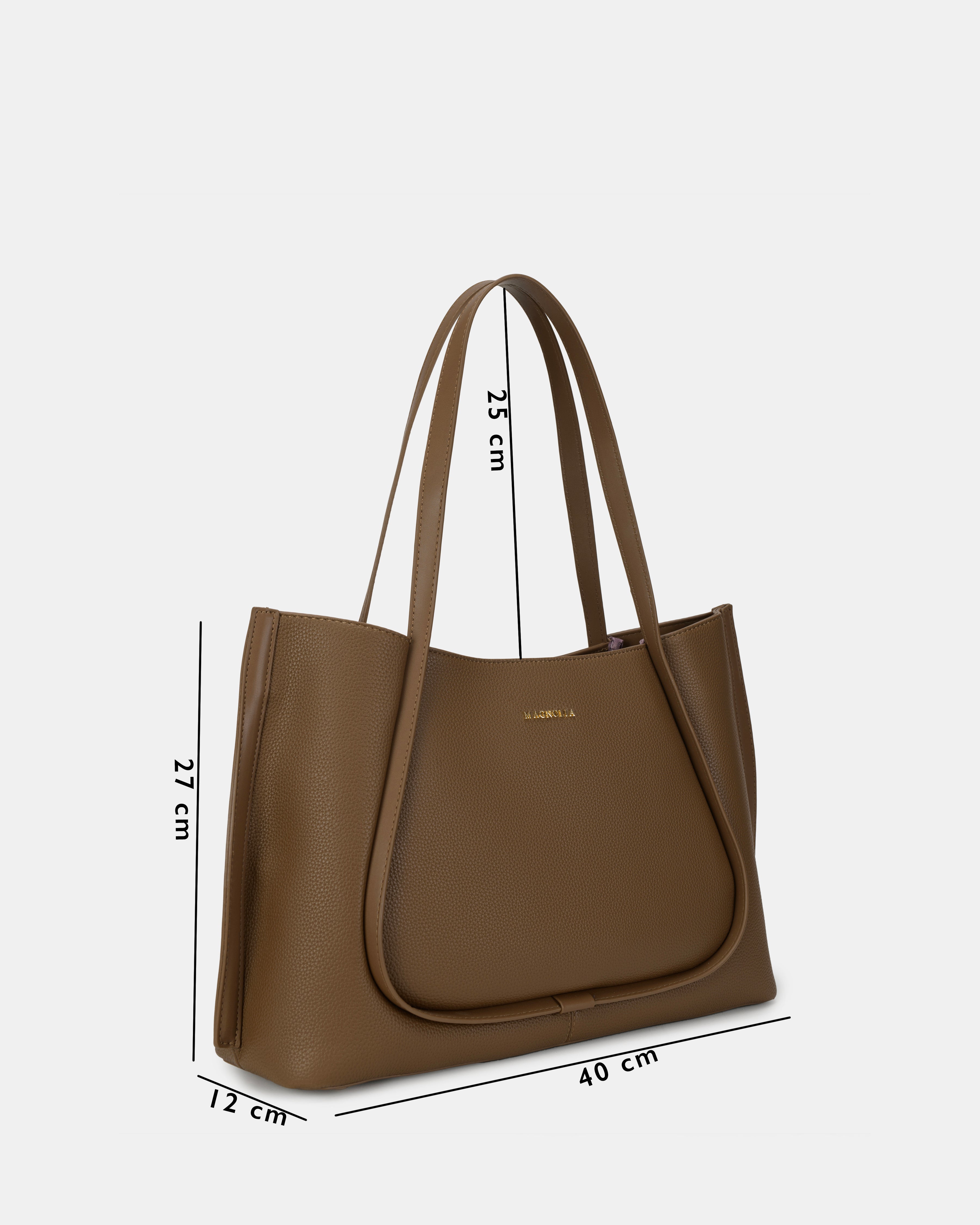 Magnolia Elegant PU Leather Tote Bag | Spacious & Stylish Handbag for Women | Office, Travel & Daily Use