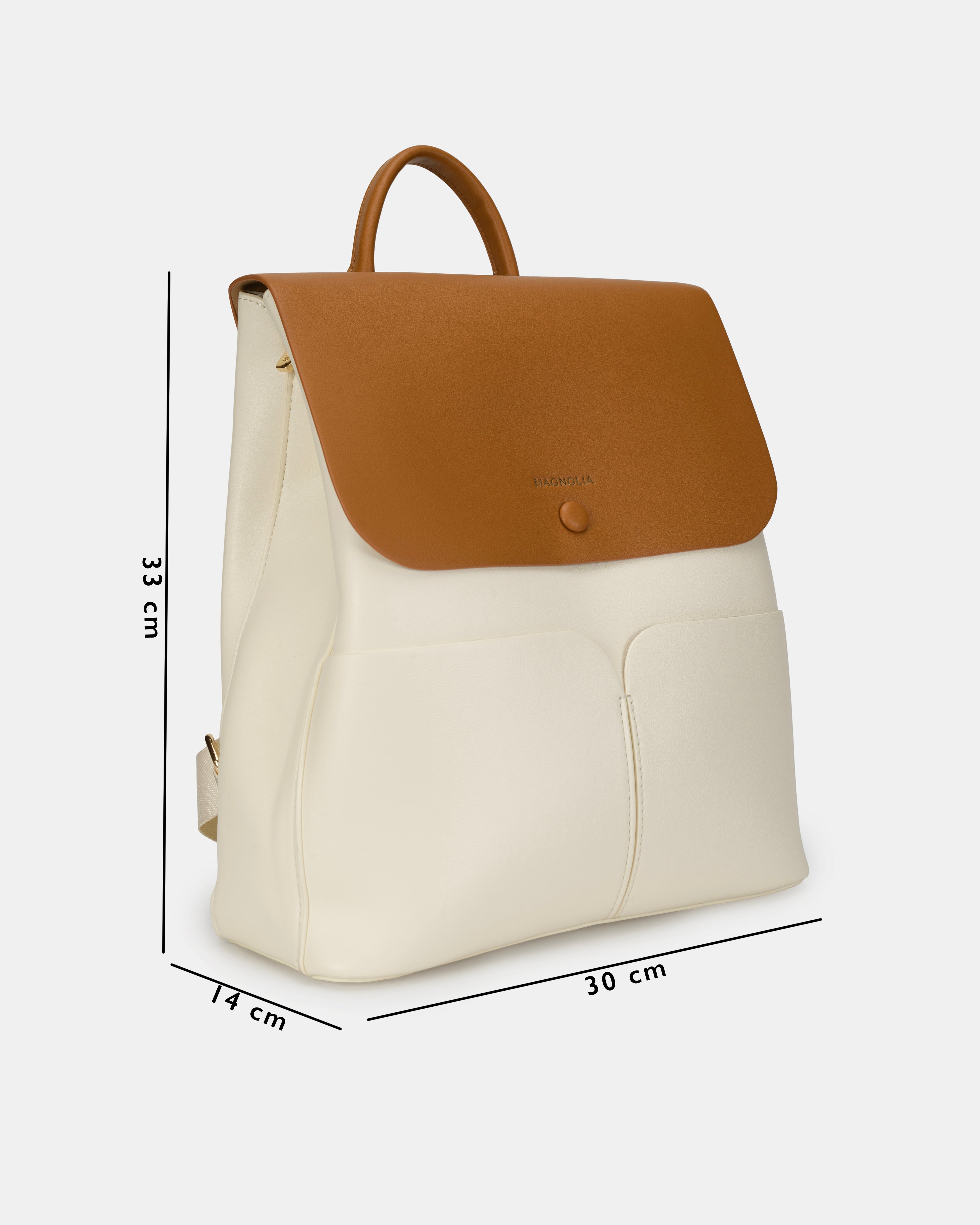 Magnolia Stylish PU Leather Backpack Spacious & Trendy Travel Bag for Women