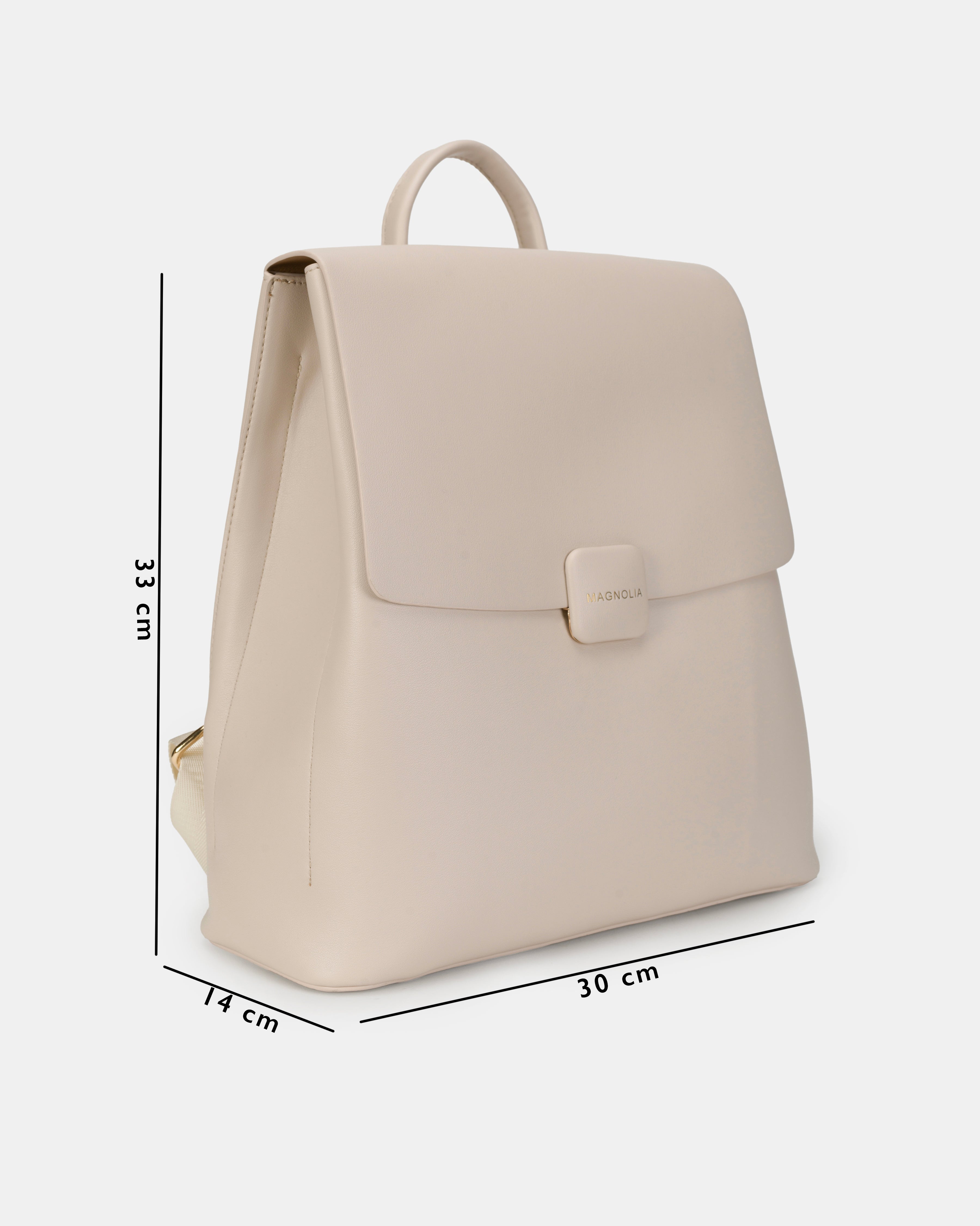 Magnolia Stylish PU Leather Backpack | 3 Compartments | Trendy & Spacious | Women’s Casual & Work Bag