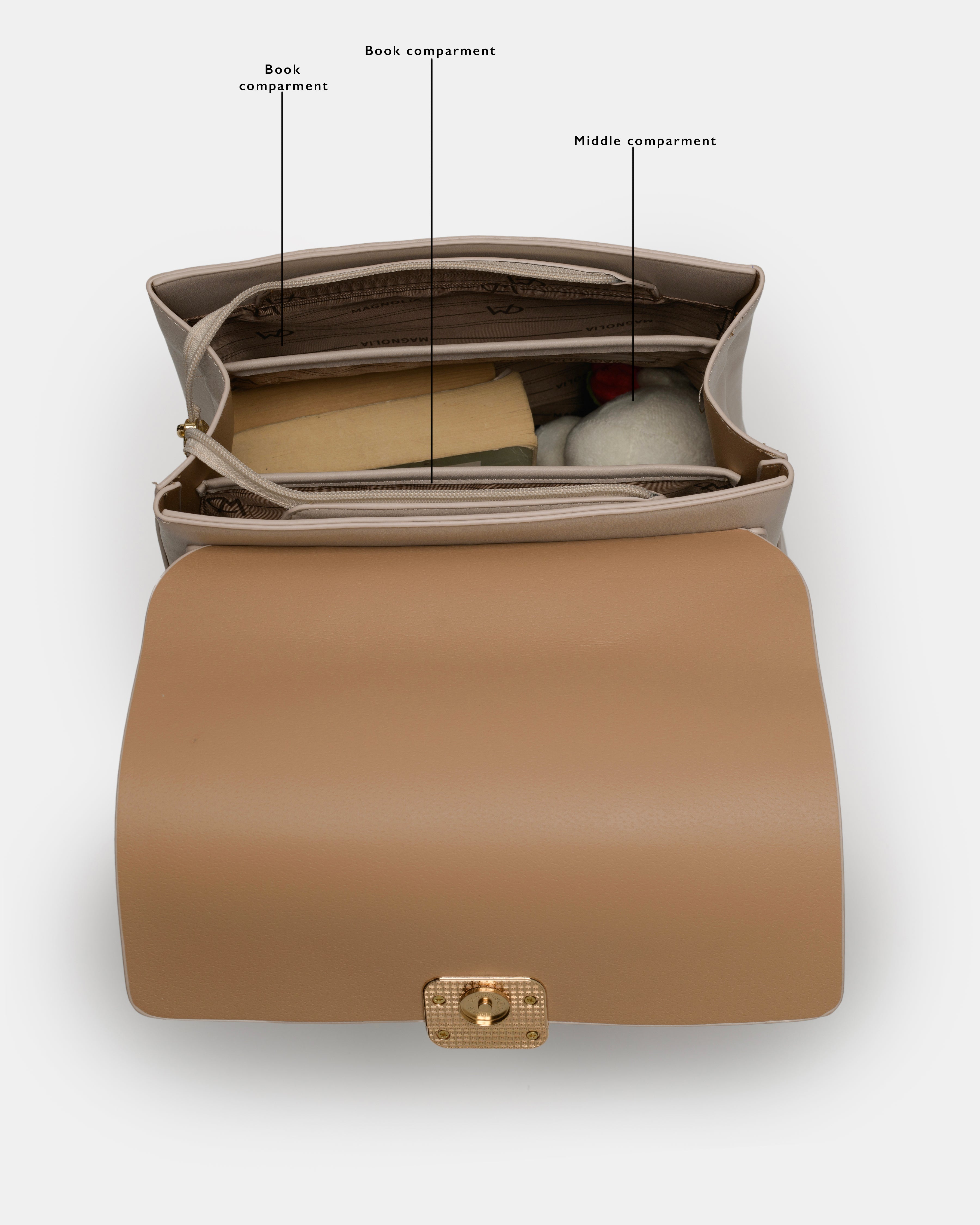 Magnolia Stylish PU Leather Backpack | 3 Compartments | Trendy & Spacious | Women’s Casual & Work Bag