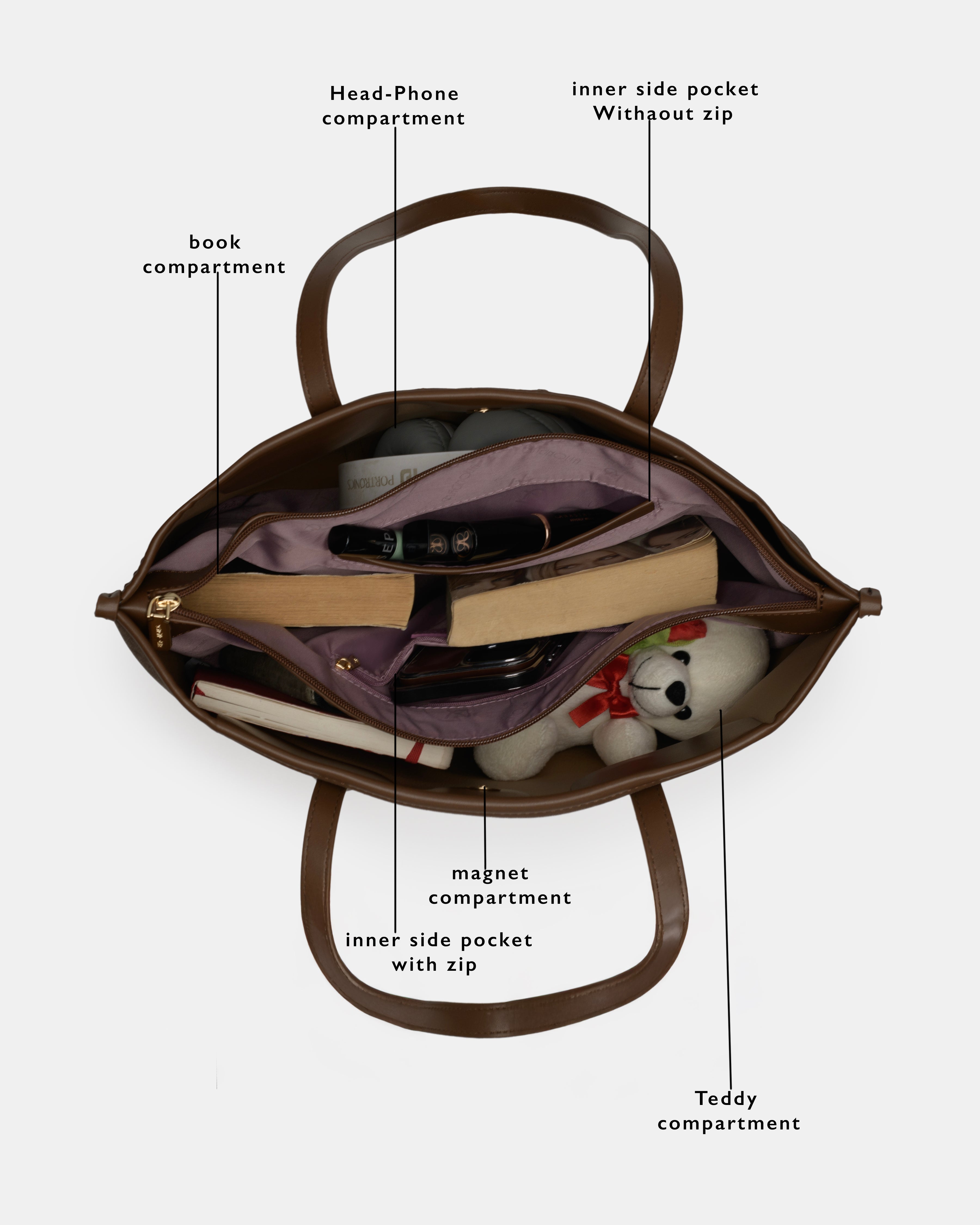 Magnolia Tote Bag – Stylish & Spacious Handbag with PU Leather Straps