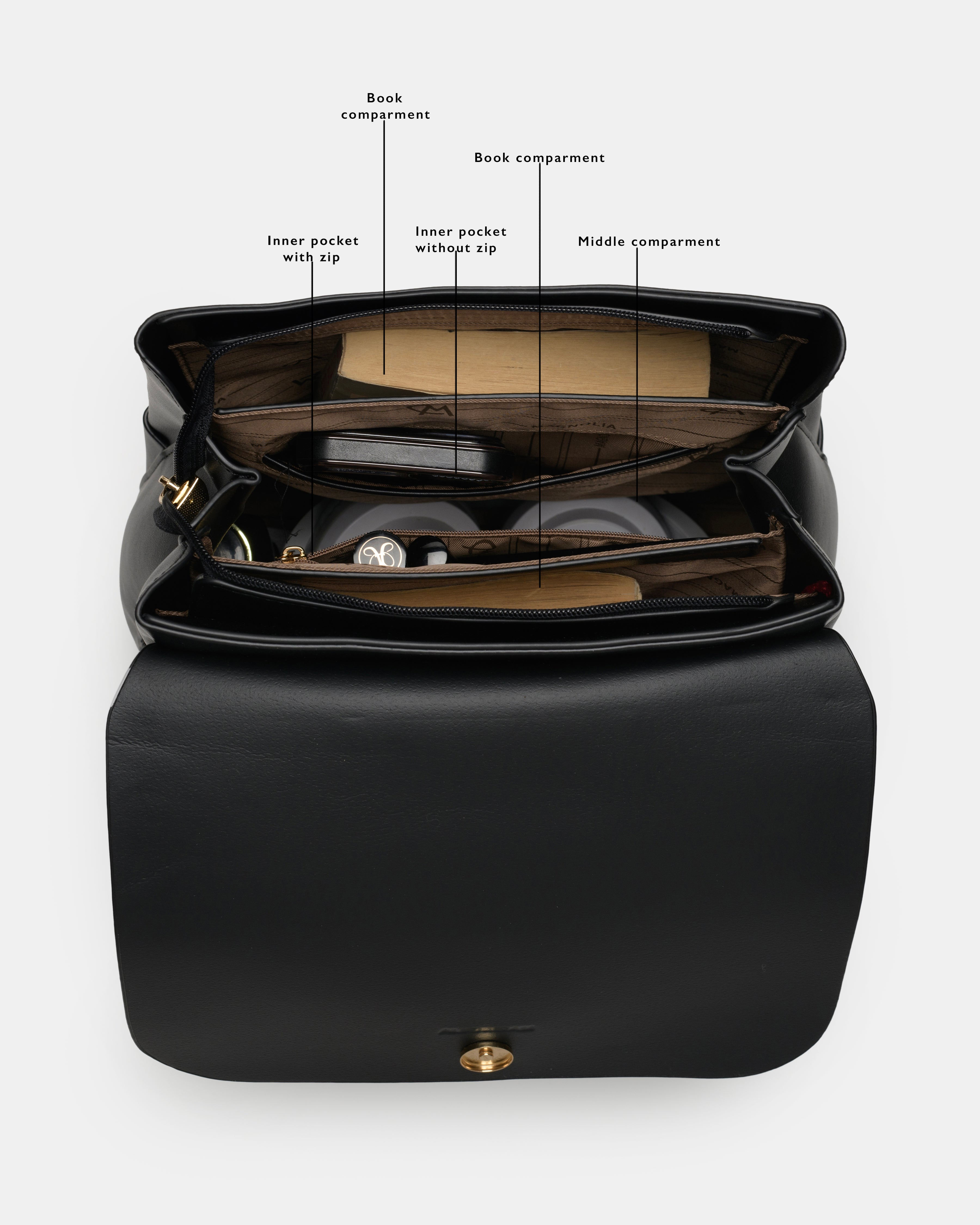 Magnolia Stylish PU Leather Backpack Spacious & Trendy Travel Bag for Women