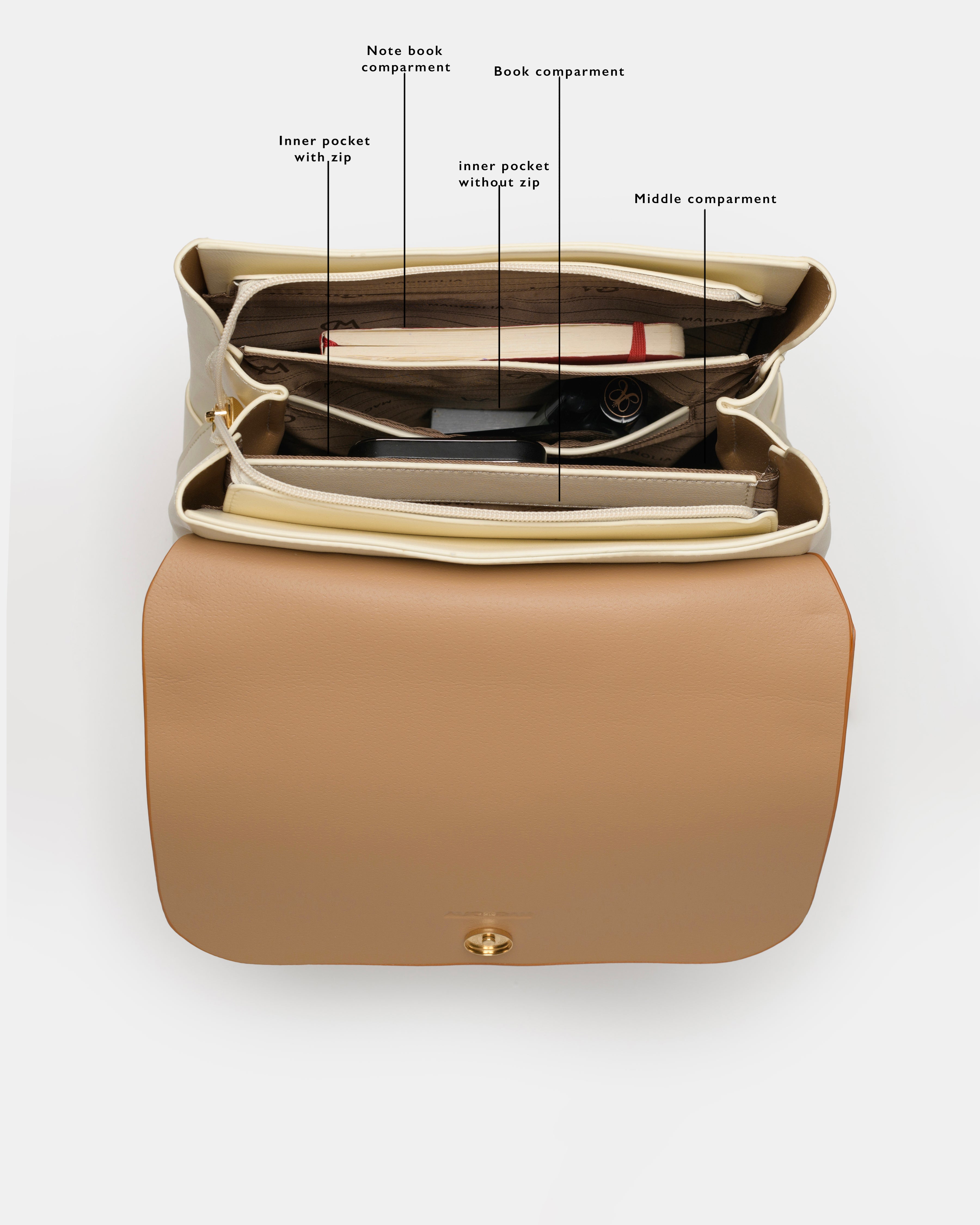 Magnolia Riva Backpack Beige & Tan