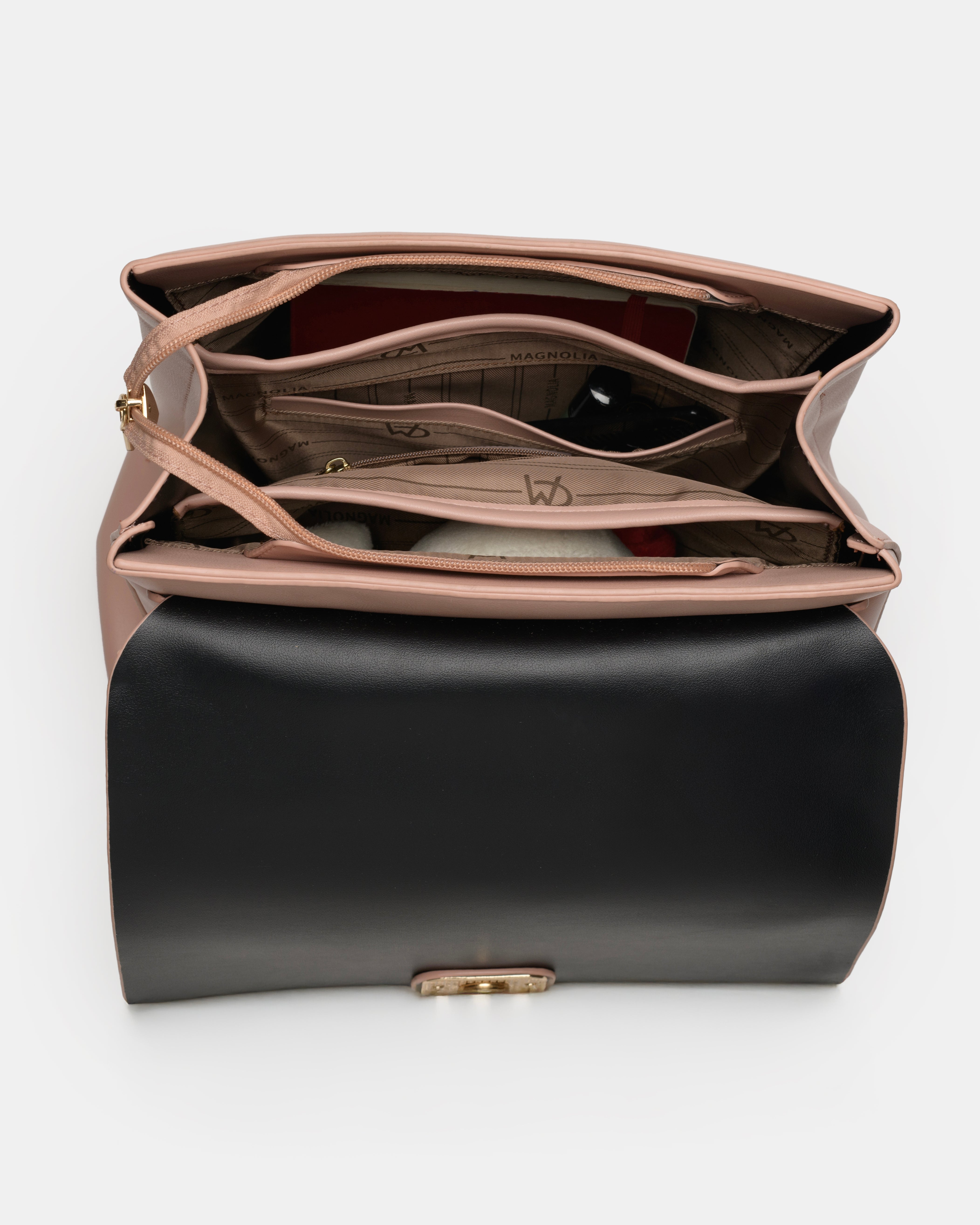 Magnolia Stylish PU Leather Backpack | 3 Compartments | Trendy & Spacious | Women’s Casual & Work Bag