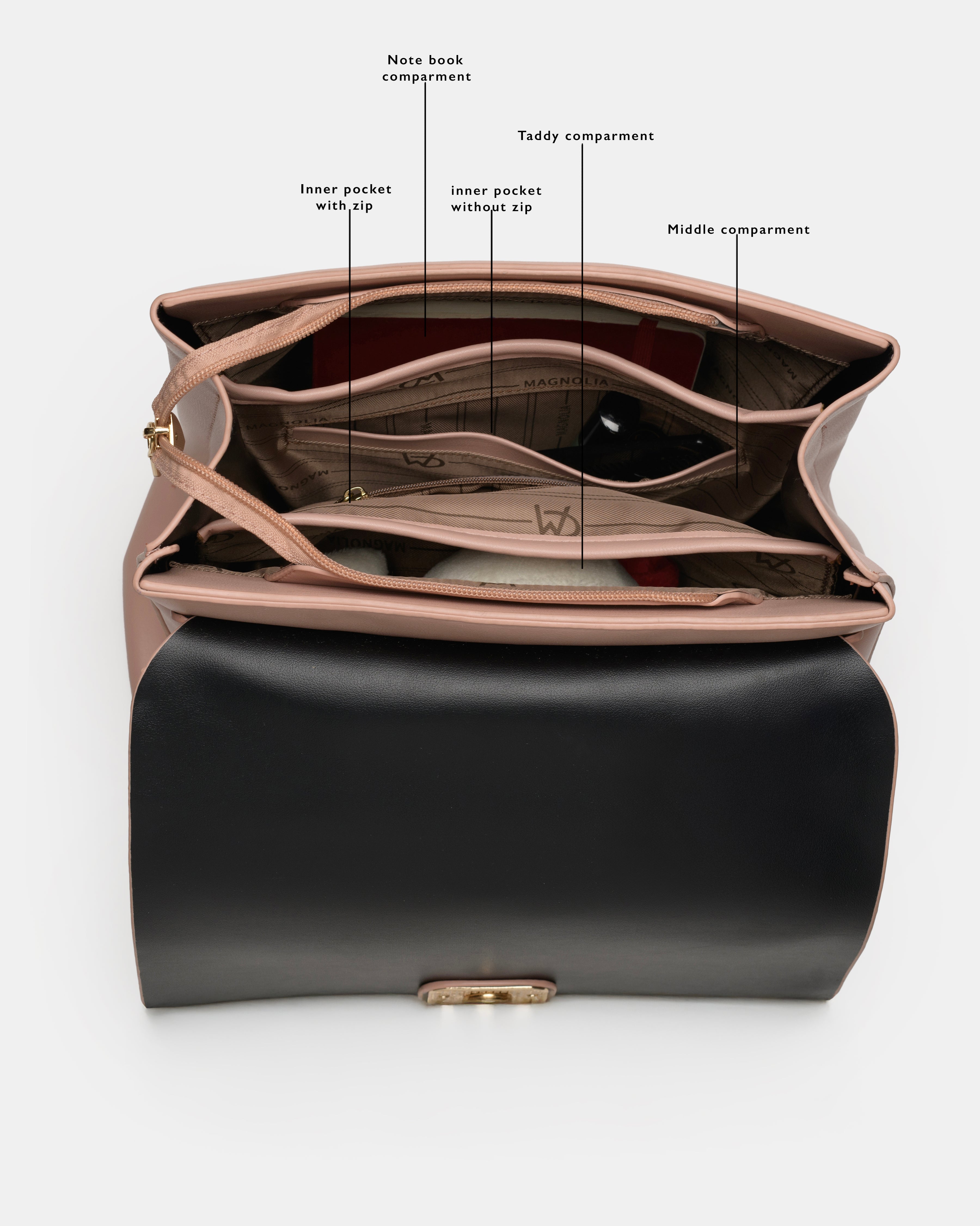 Magnolia Stylish PU Leather Backpack | 3 Compartments | Trendy & Spacious | Women’s Casual & Work Bag