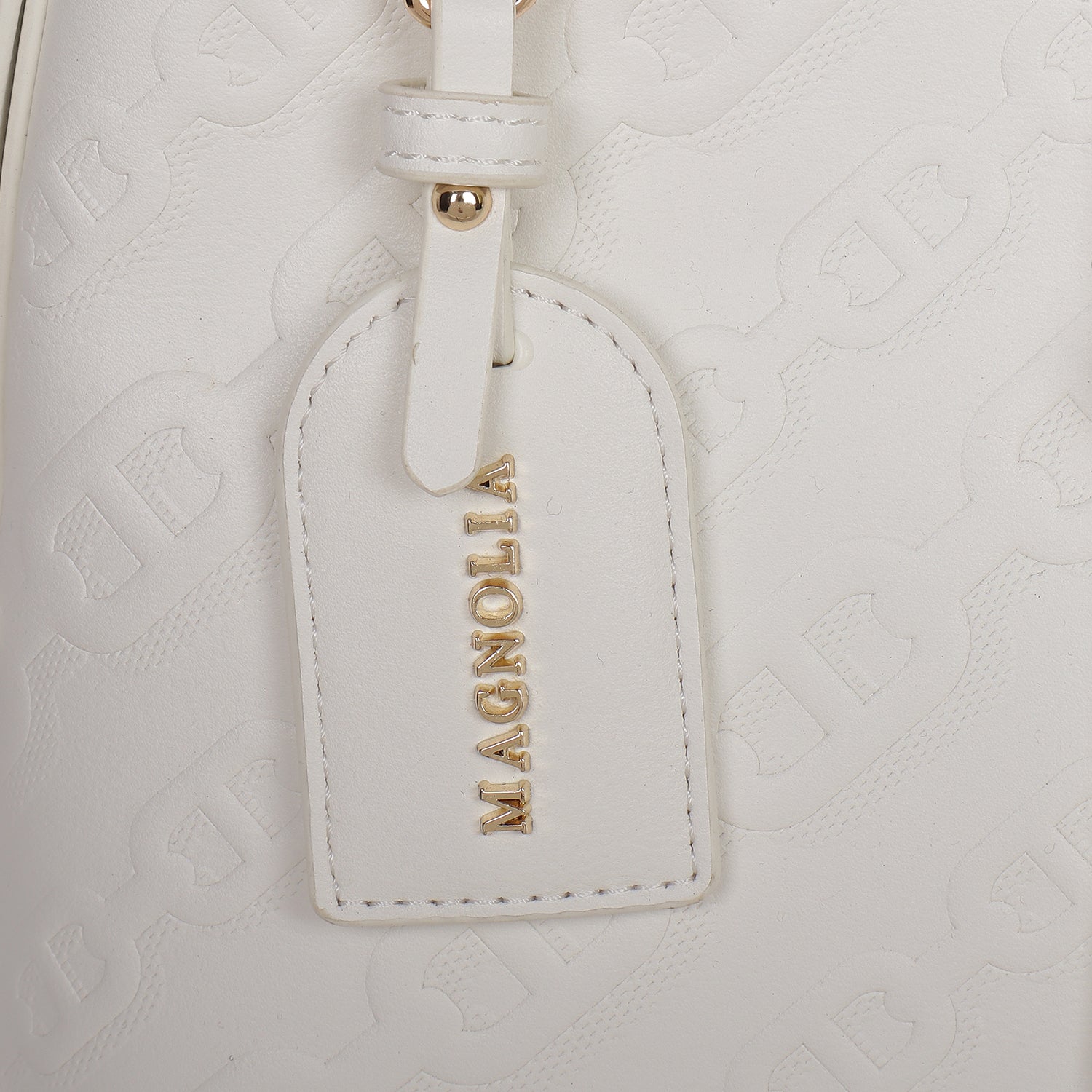 Magnolia Claire Embossed Crossbody Bag White