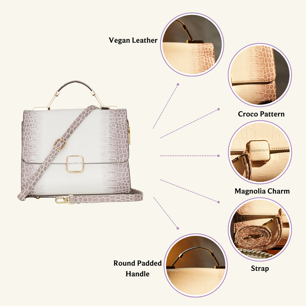 Magnolia Classic Craze Handbag/ Croco Style Medium Bag