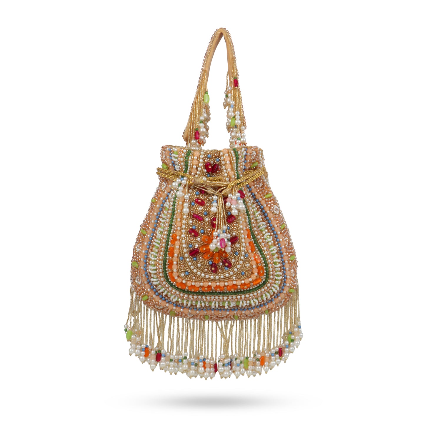 Magnolia Gold Velvet Embellished Women Potli
