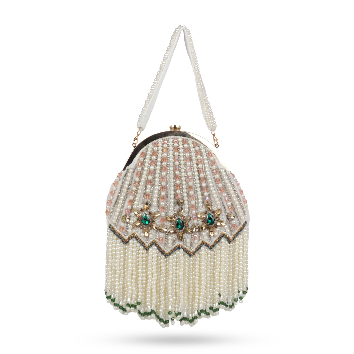 Magnolia Beige Velvet Embellished Women Clutch