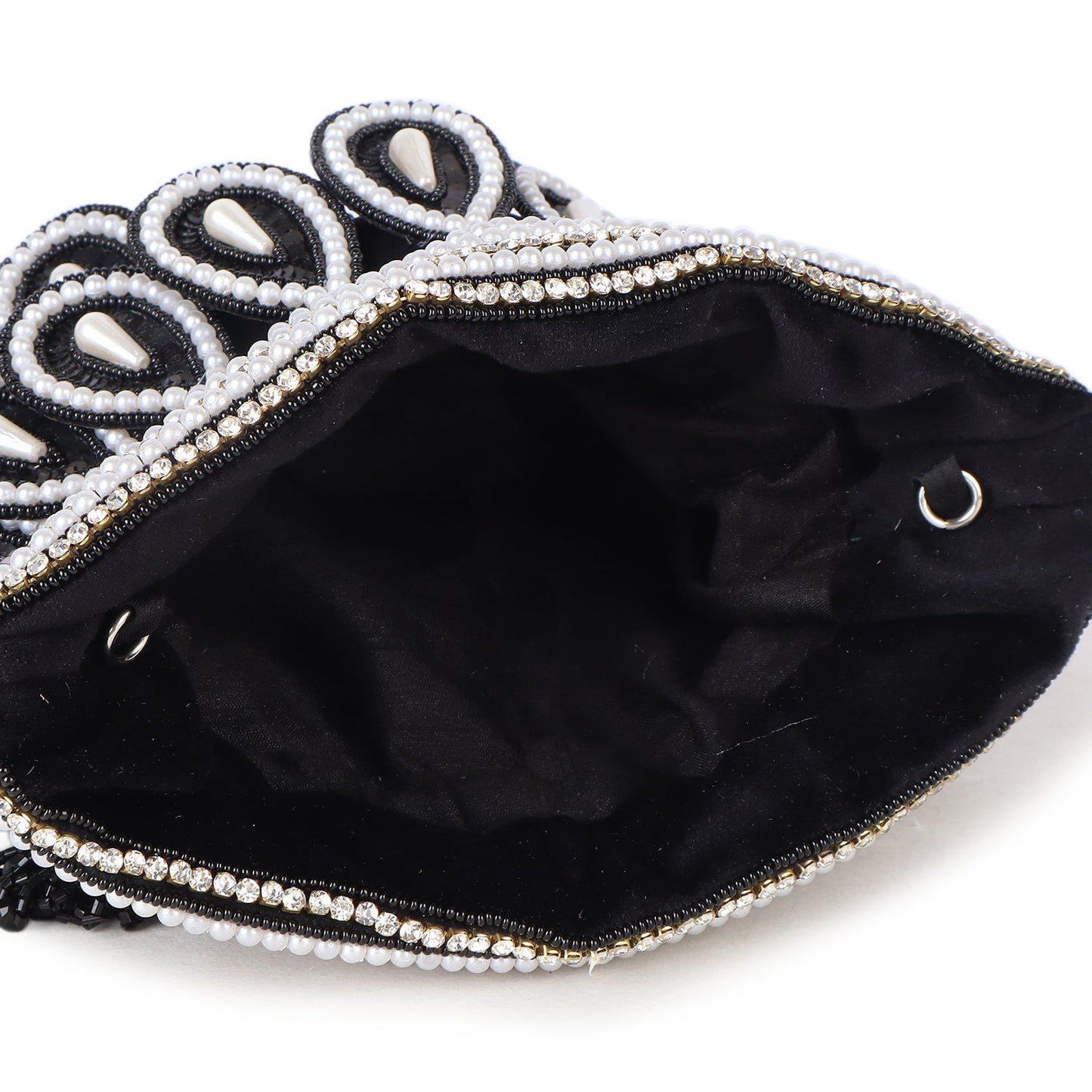 Magnolia Black Velvet Embellished Men Potli