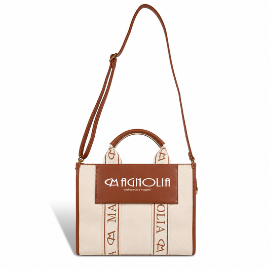Magnolia® Premium Faux Leather Handbag – 10L Spacious Everyday & Office Bag | Beige