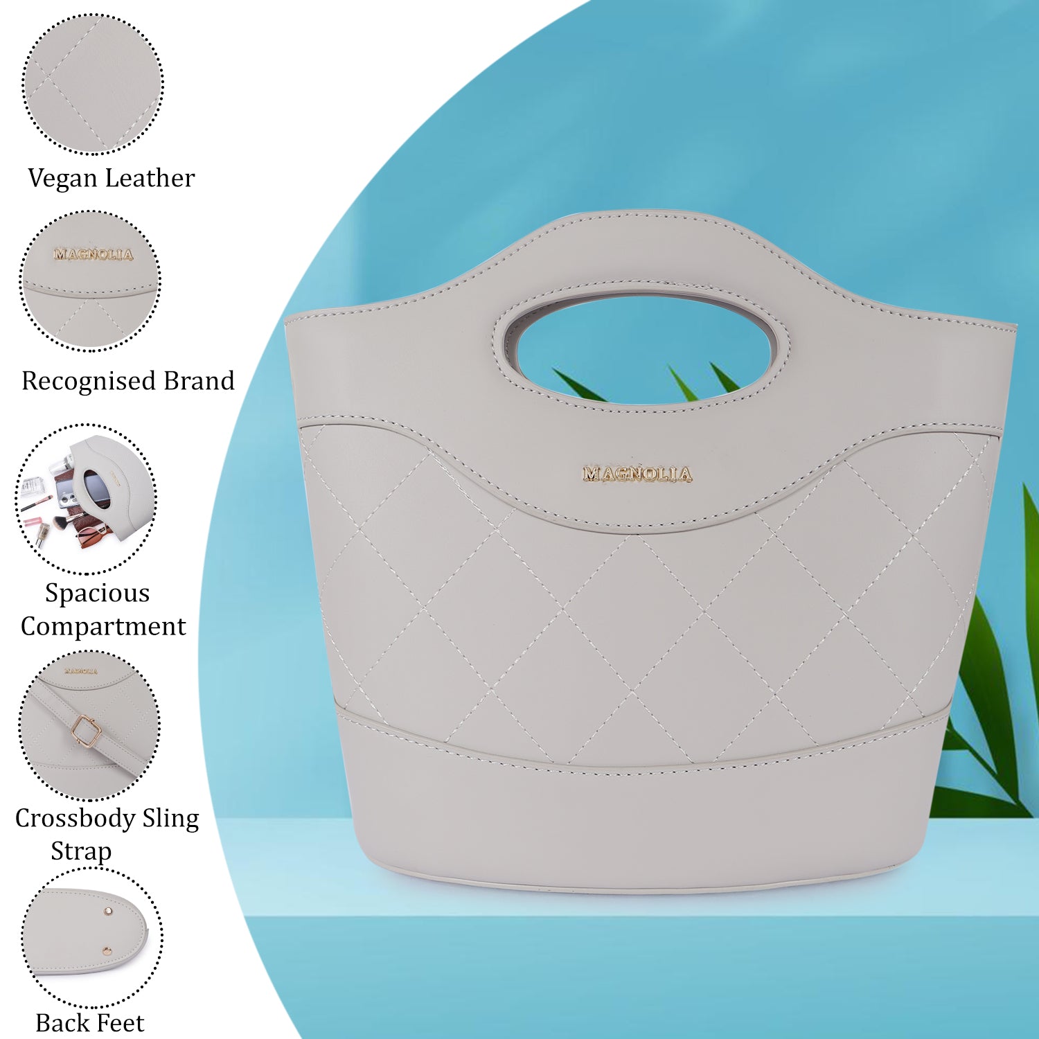 Magnolia Women Grey Satchel