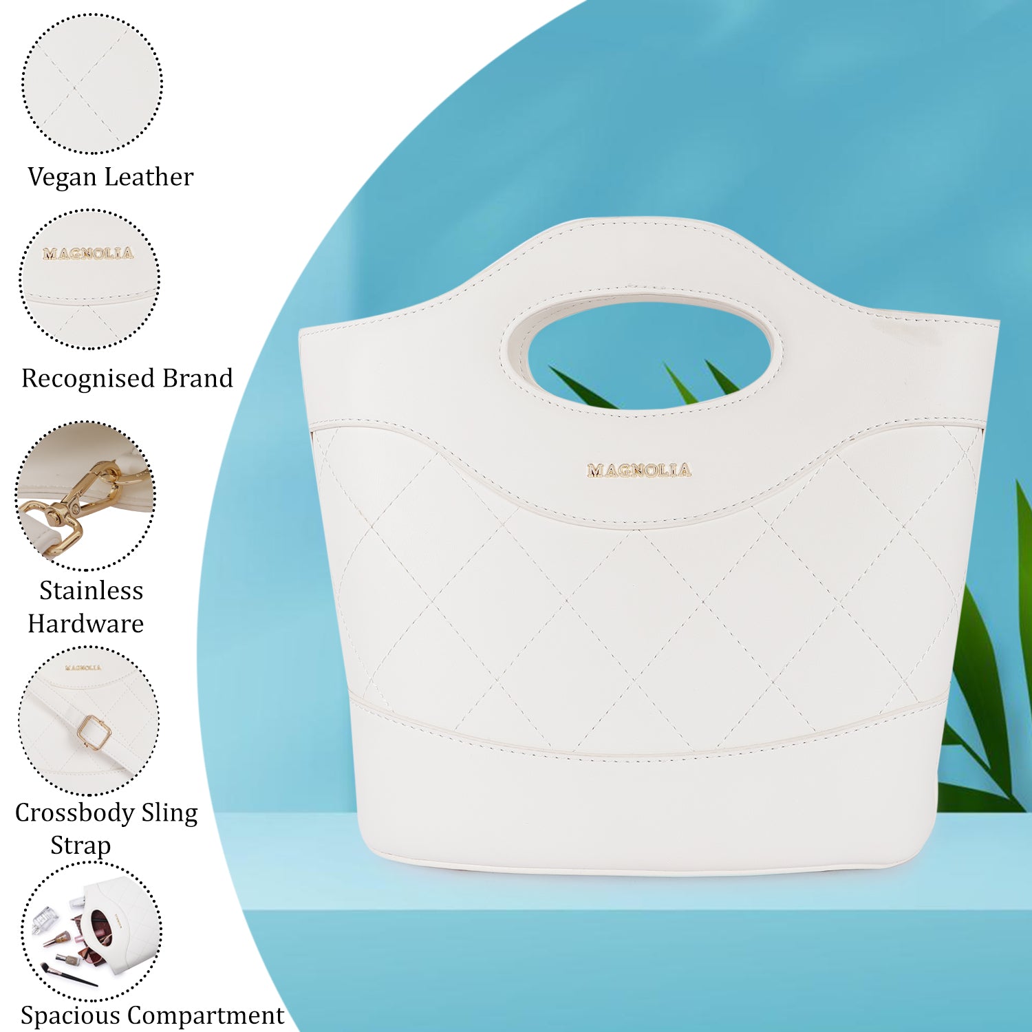 Magnolia Women White Satchel