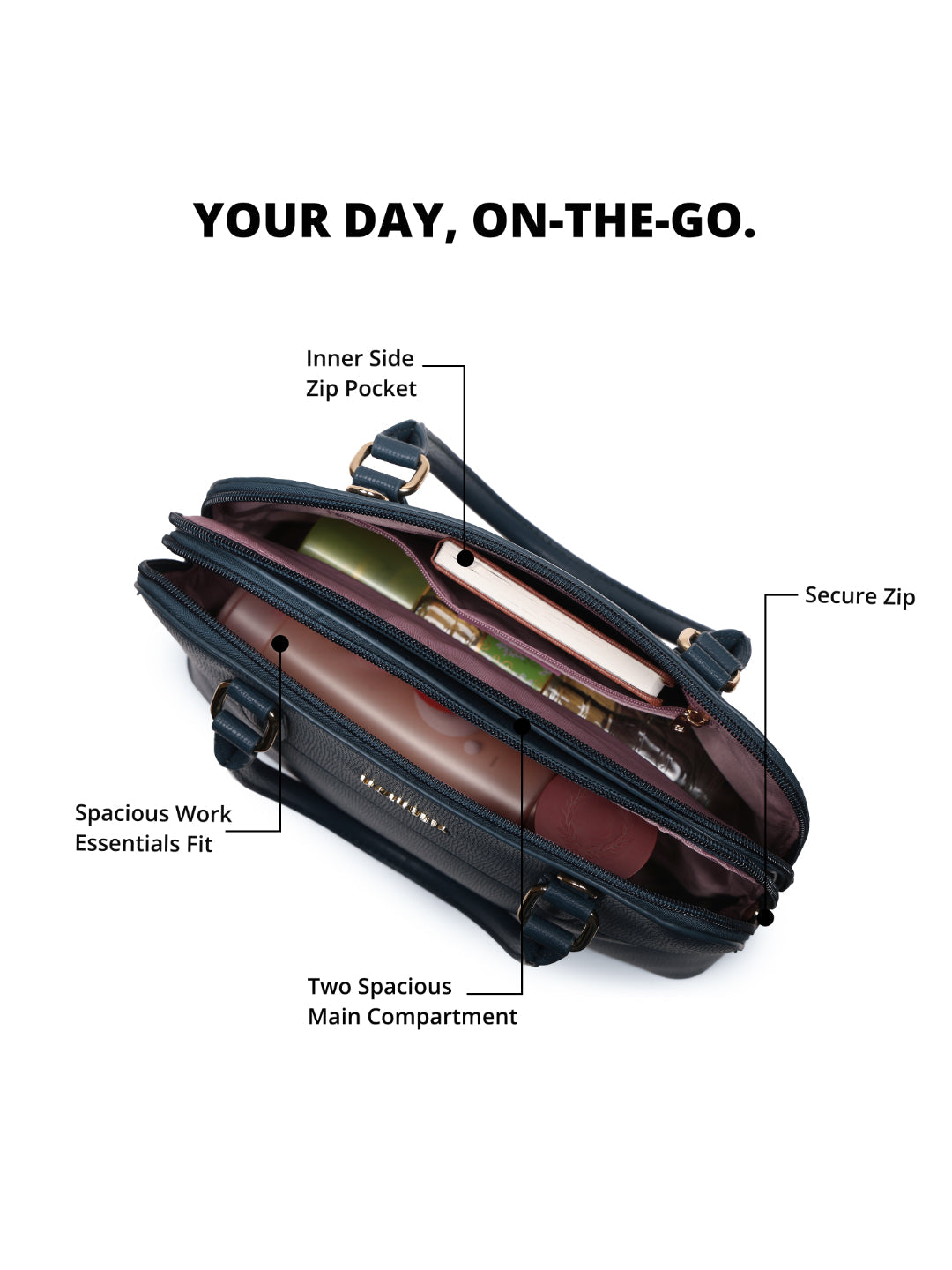 Magnolia Blue PU Leather Solid One Size Women Shoulder Bag