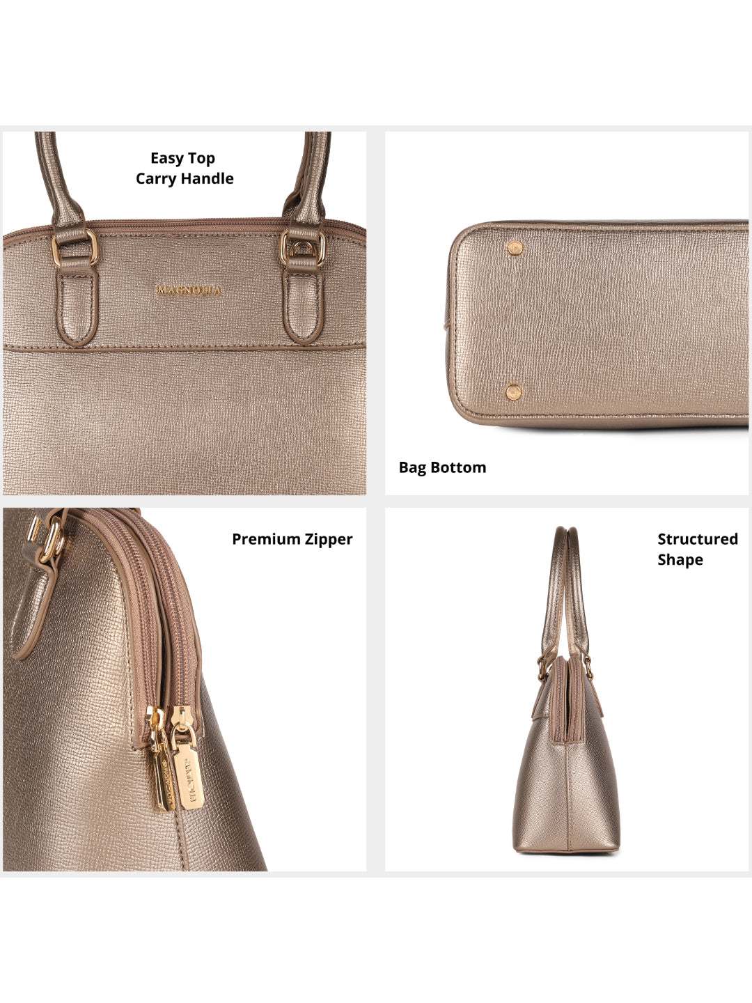 Magnolia Bronze PU Leather Solid One Size Women Shoulder Bag