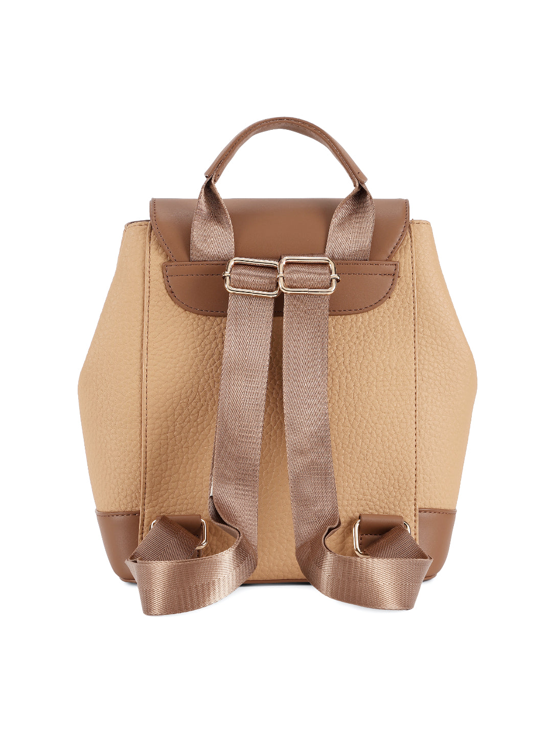 Magnolia Khaki PU Leather Solid One Size Women Backpack