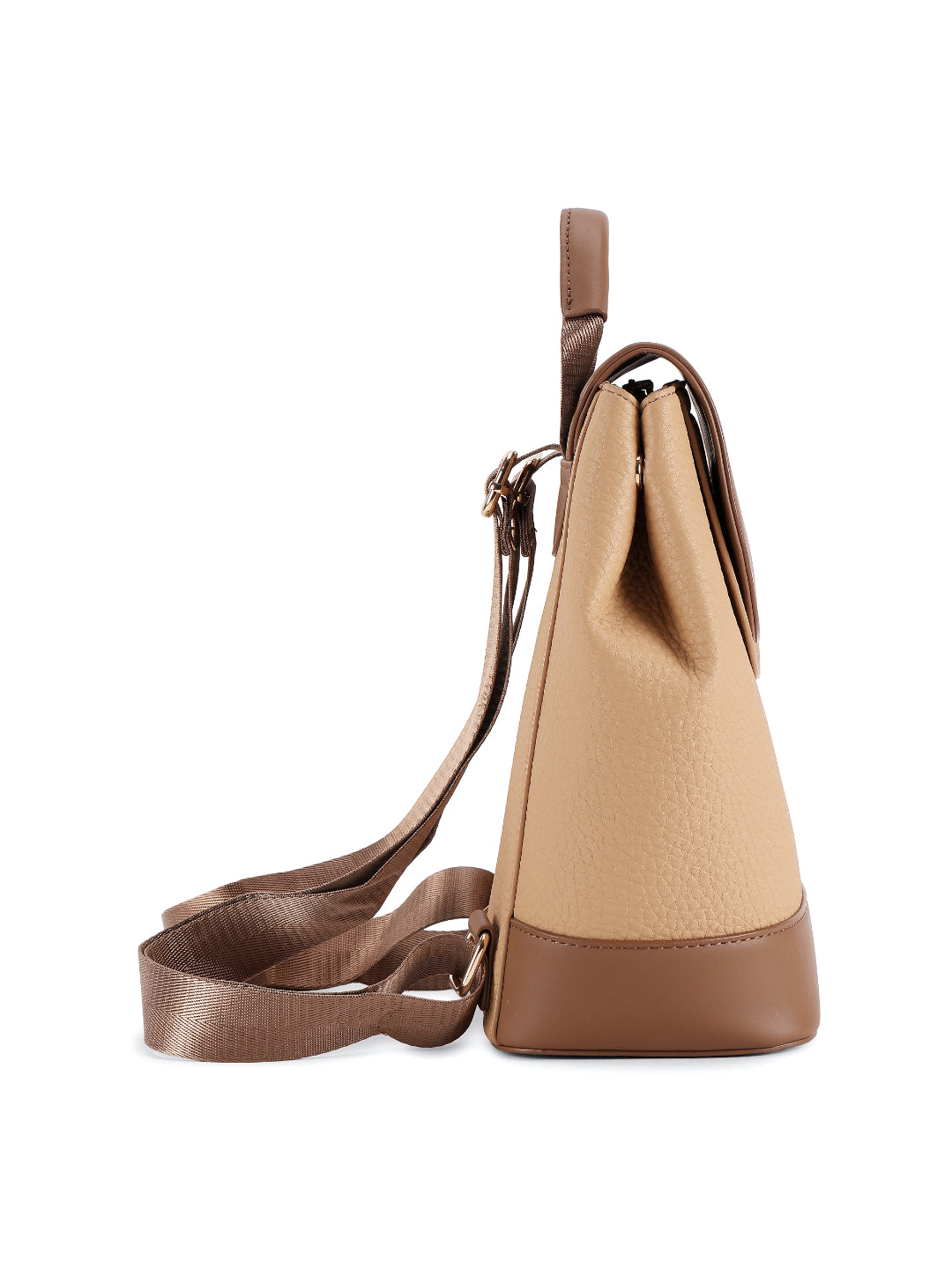 Magnolia Khaki PU Leather Solid One Size Women Backpack