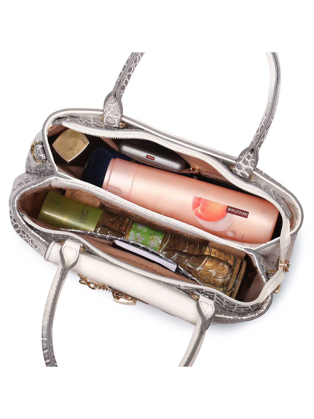 Magnolia Grey PU Leather Animal Effect One Size Women Satchel