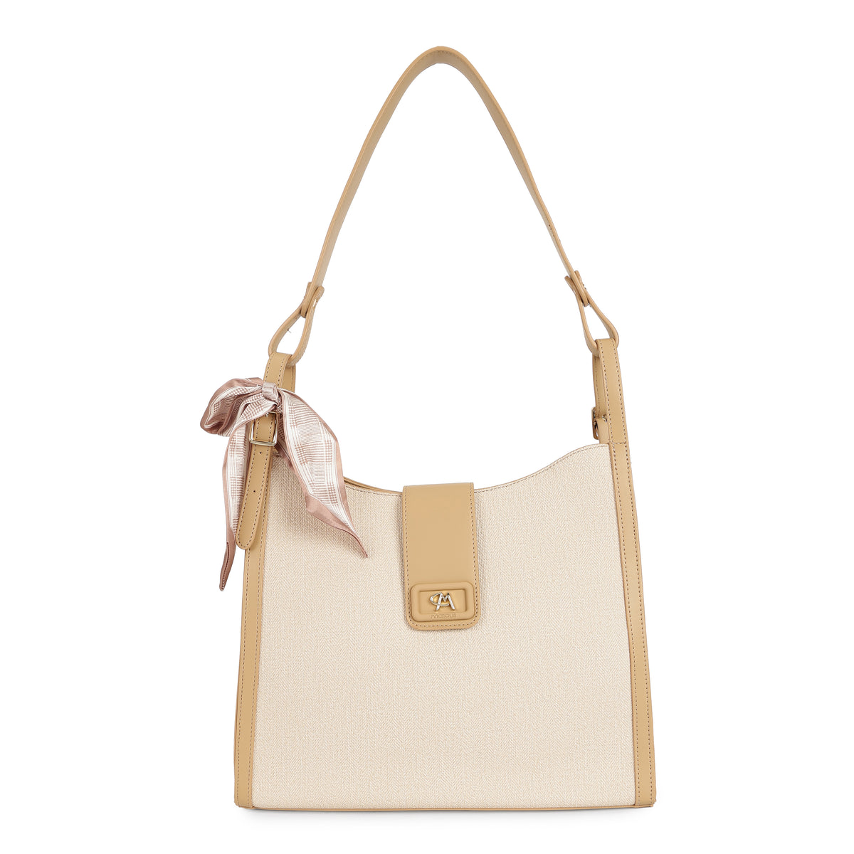 Magnolia PU Leather Women Beige Shoulder Bag