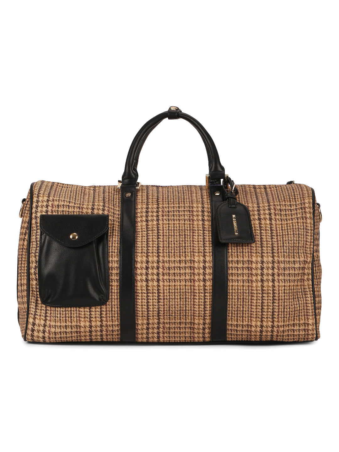 Magnolia Black PU Leather Textured One Size Unisex Duffle Bag