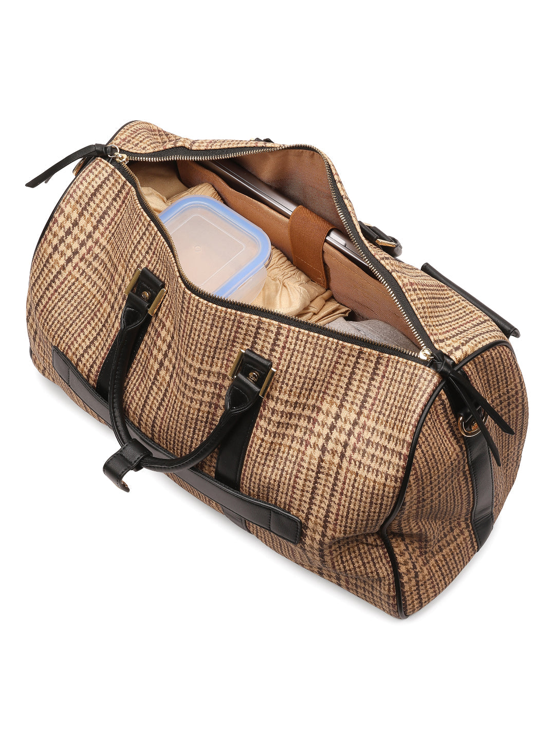 Magnolia Black PU Leather Textured One Size Unisex Duffle Bag