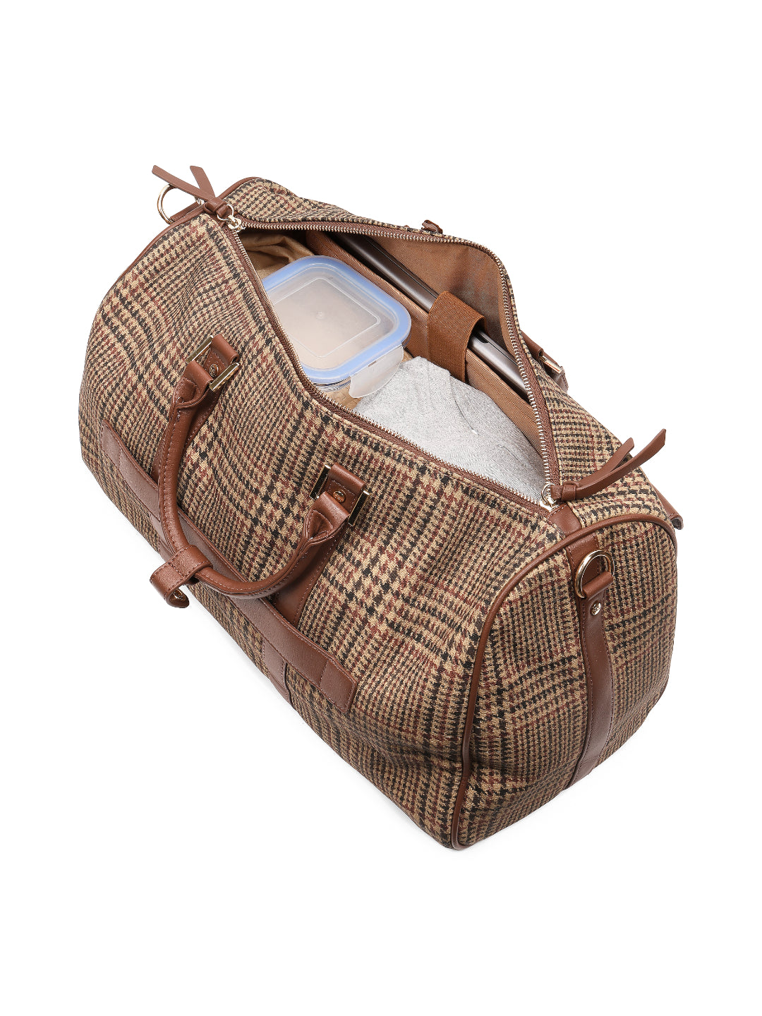 Magnolia Coffee PU Leather Textured One Size Unisex Duffle Bag