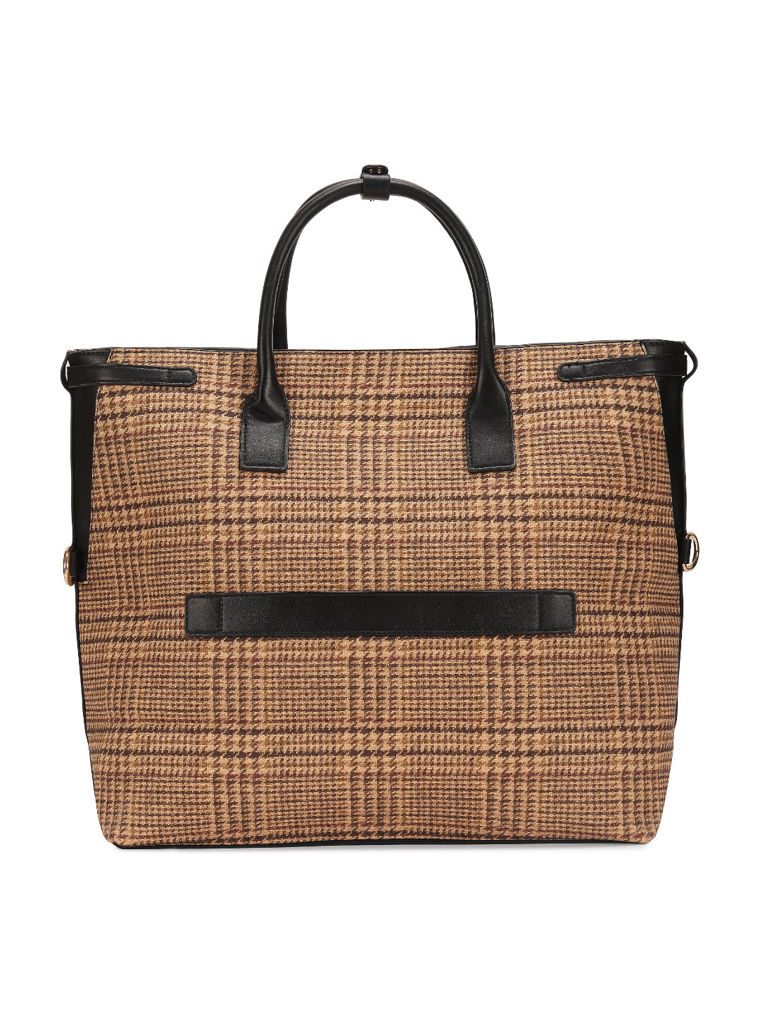 Magnolia Black PU Leather Textured One Size Unisex Tote