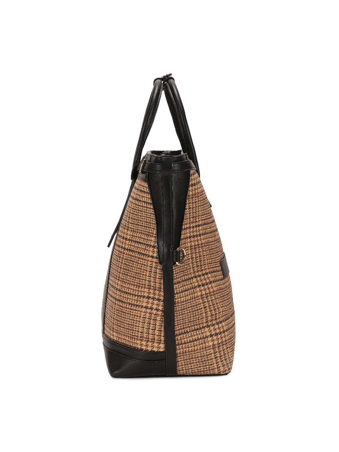Magnolia Black PU Leather Textured One Size Unisex Tote