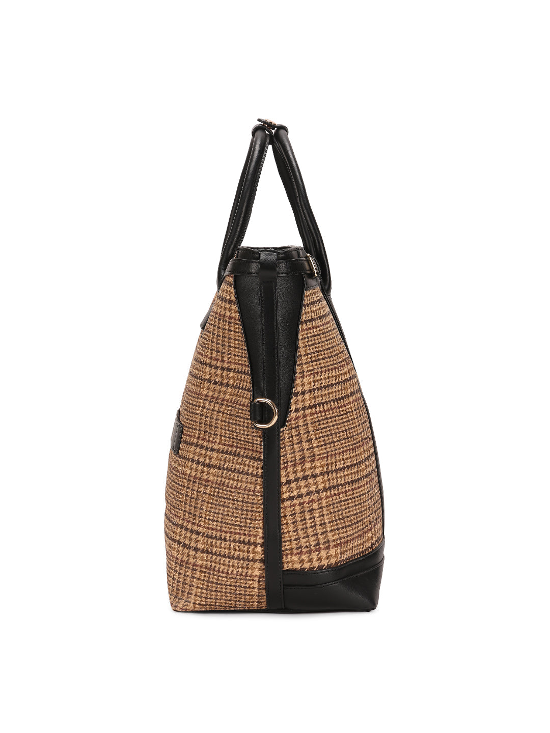 Magnolia Black PU Leather Textured One Size Unisex Tote