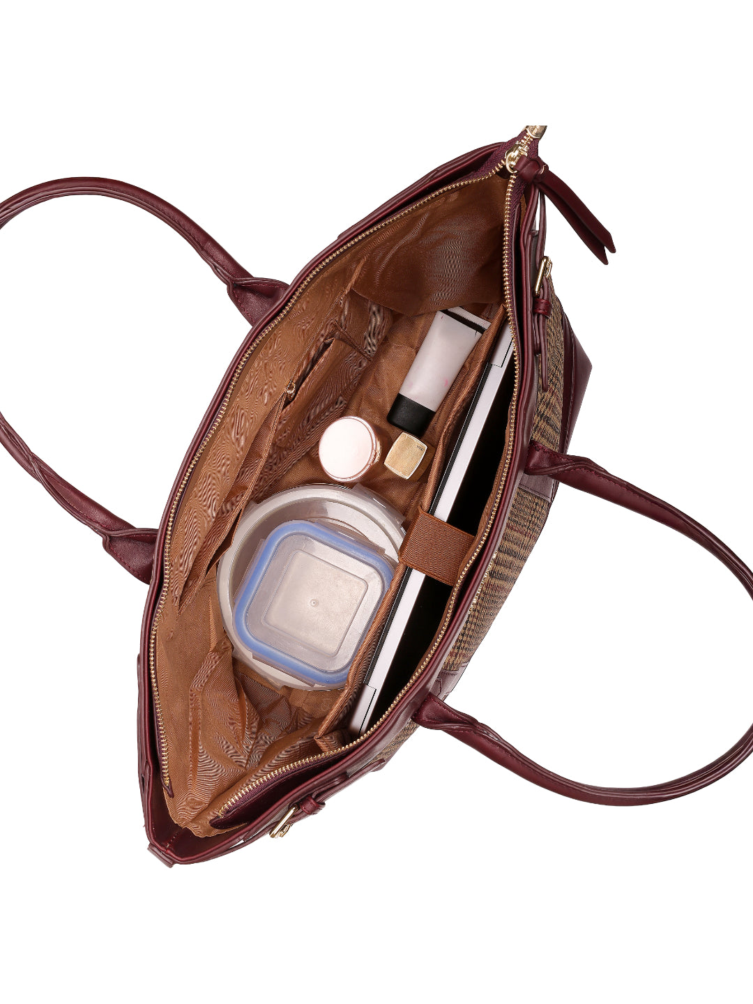 Magnolia Wine red PU Leather Textured One Size Unisex Tote