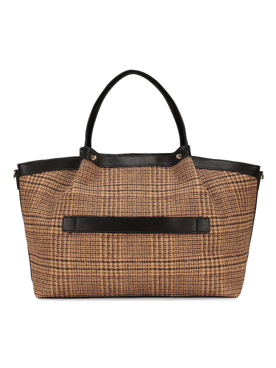 Magnolia Black PU Leather Textured One Size Unisex Tote