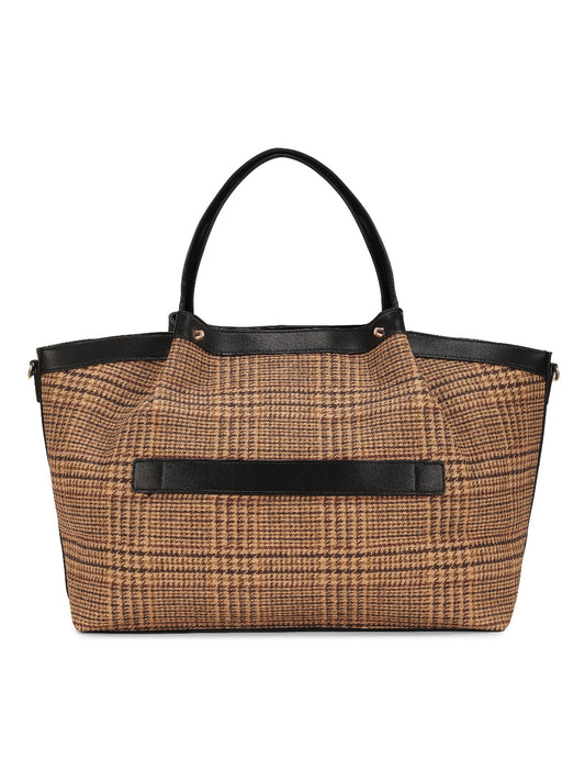 Magnolia Black PU Leather Textured One Size Unisex Tote