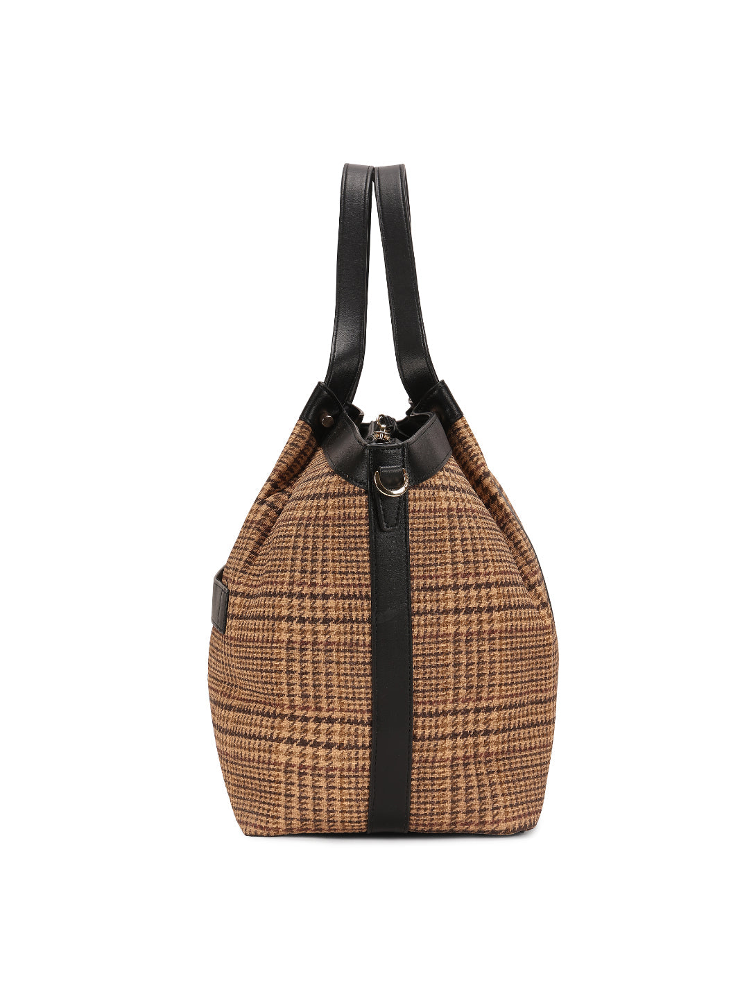 Magnolia Black PU Leather Textured One Size Unisex Tote