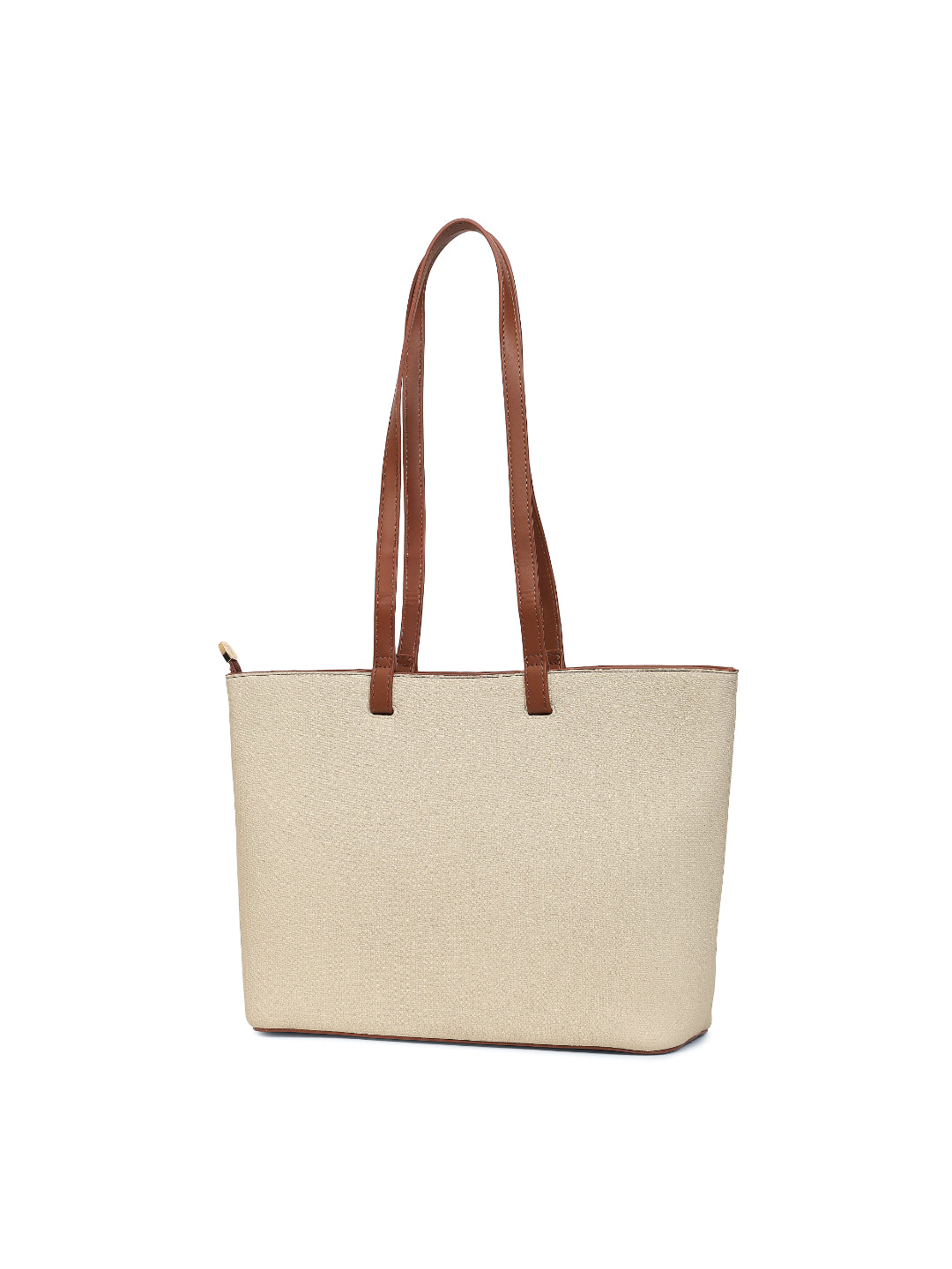 Magnolia Beige PU Leather Textured One Size Women Tote