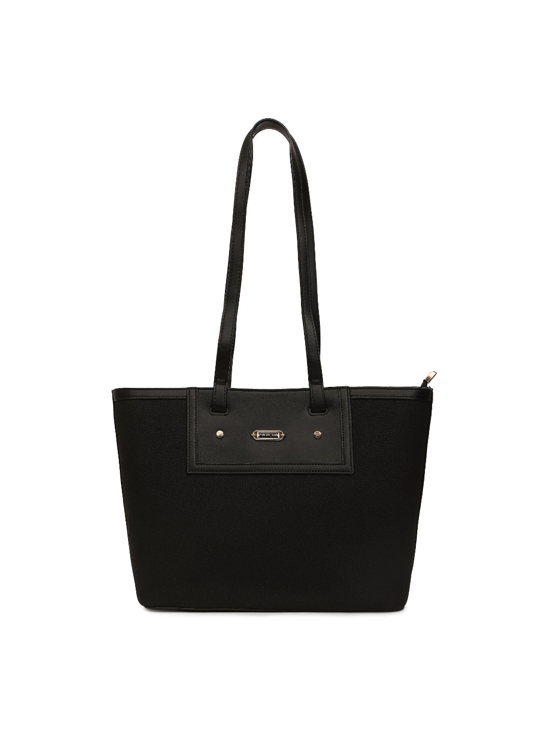 Magnolia Black PU Leather Textured One Size Women Tote