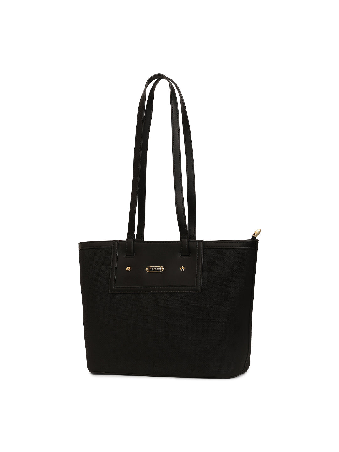 Magnolia Black PU Leather Textured One Size Women Tote