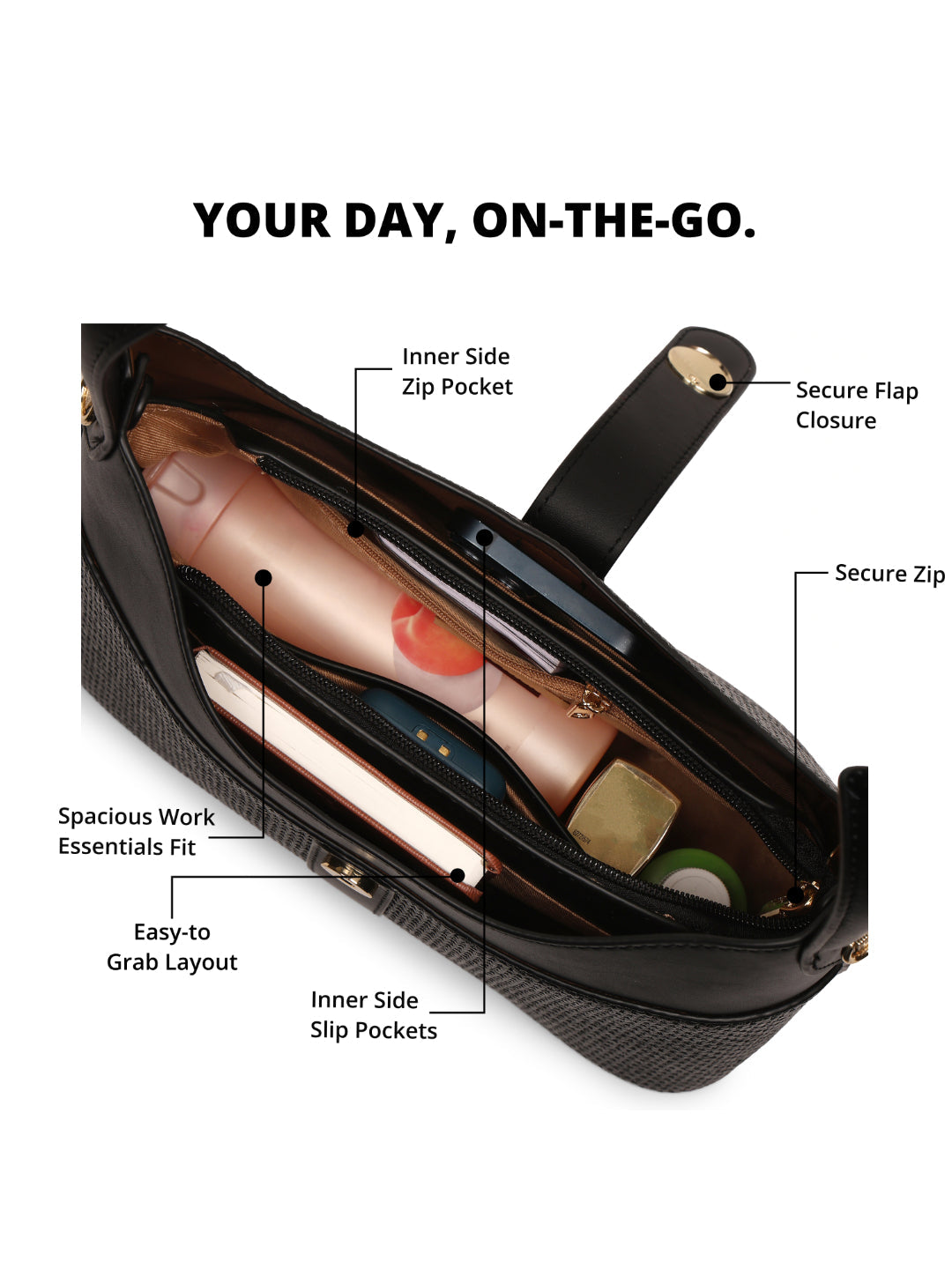 Magnolia Black PU Leather Solid One Size Women Shoulder Bag