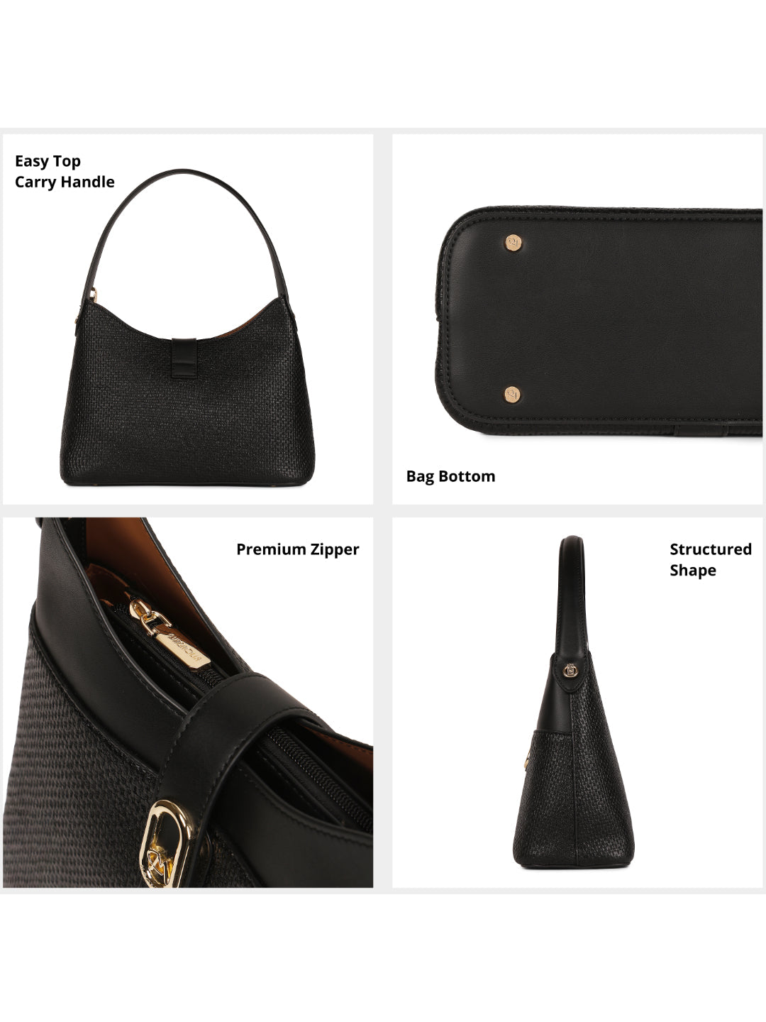 Magnolia Black PU Leather Solid One Size Women Shoulder Bag