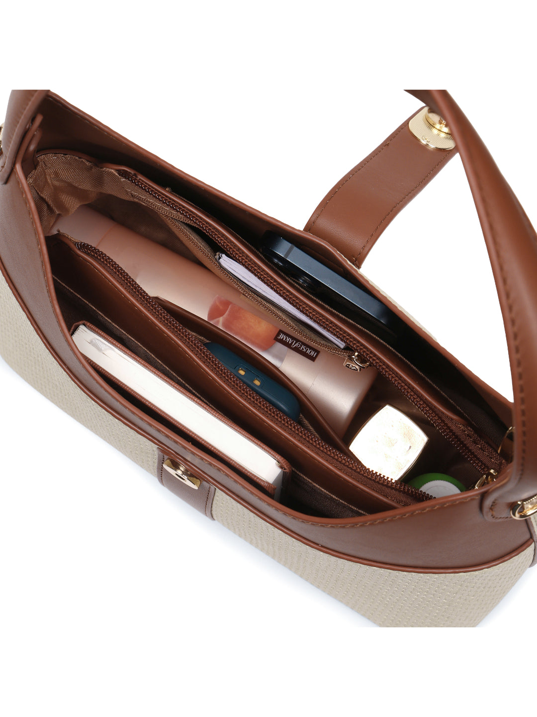 Magnolia Beige PU Leather Solid One Size Women Shoulder Bag