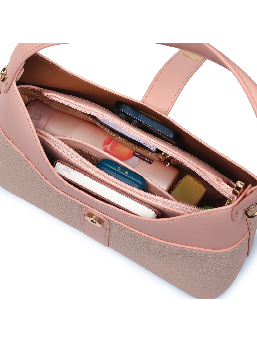 Magnolia Pink PU Leather Solid One Size Women Shoulder Bag