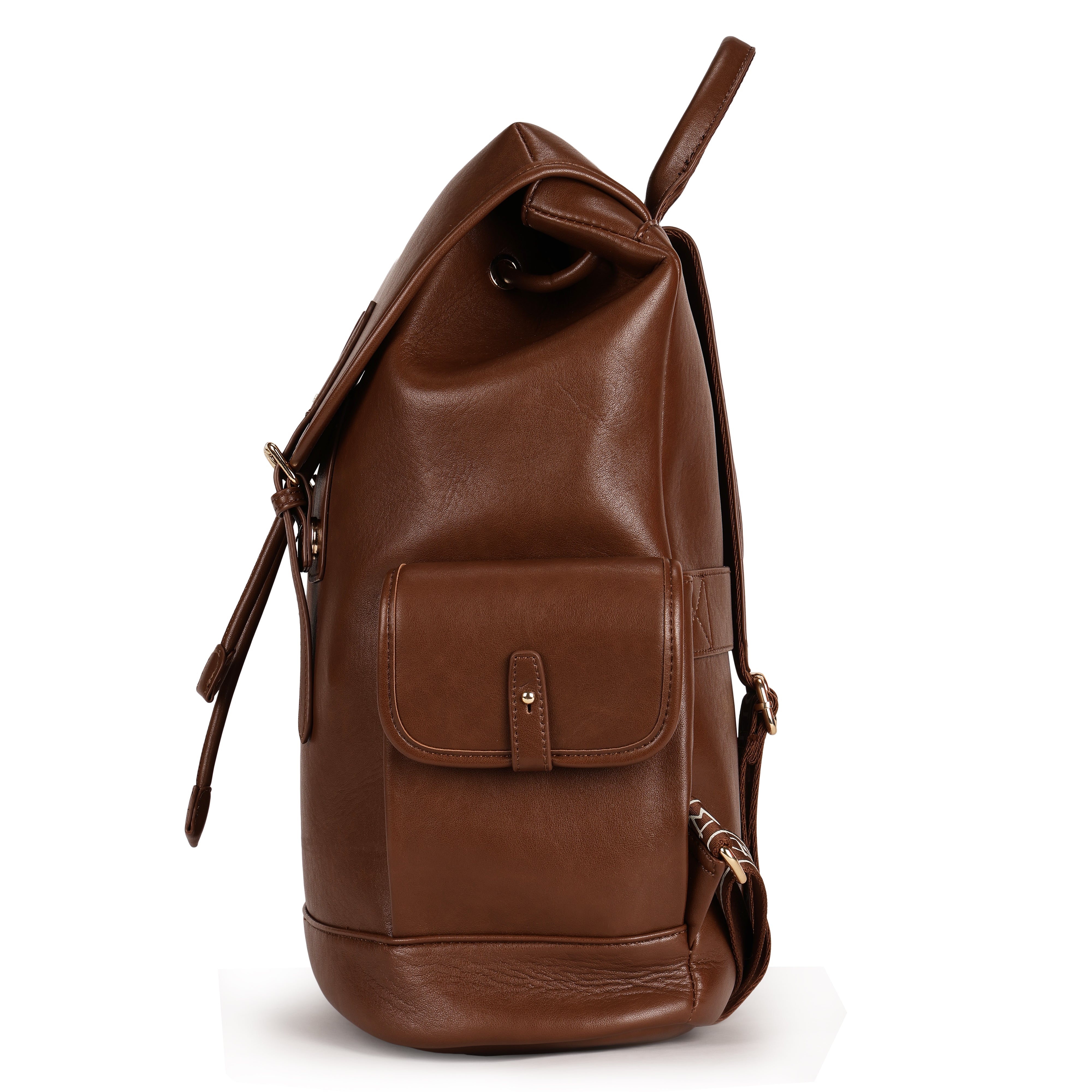 Magnolia PU Leather Brown Backpack