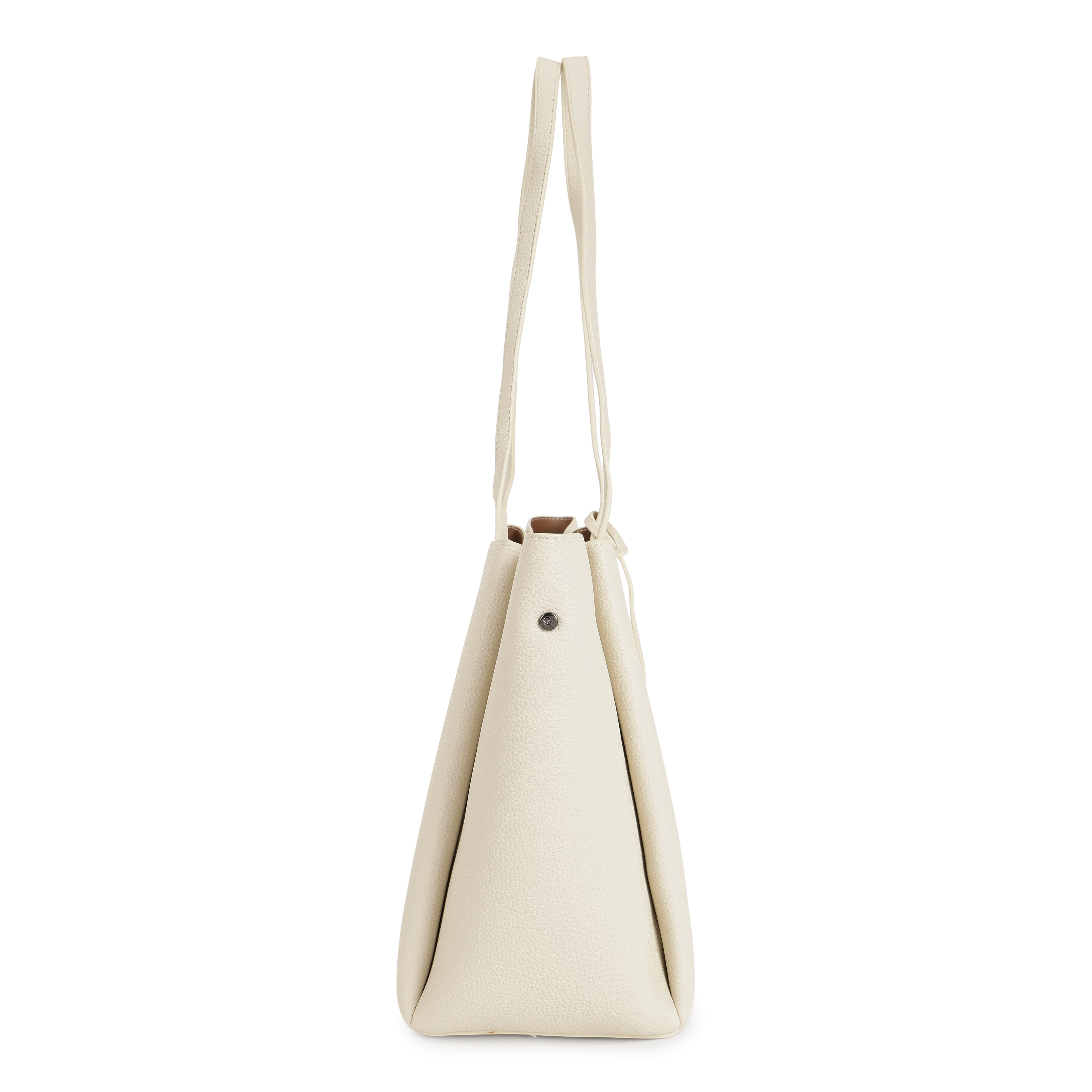 Magnolia PU Leather Women Beige Tote Bag