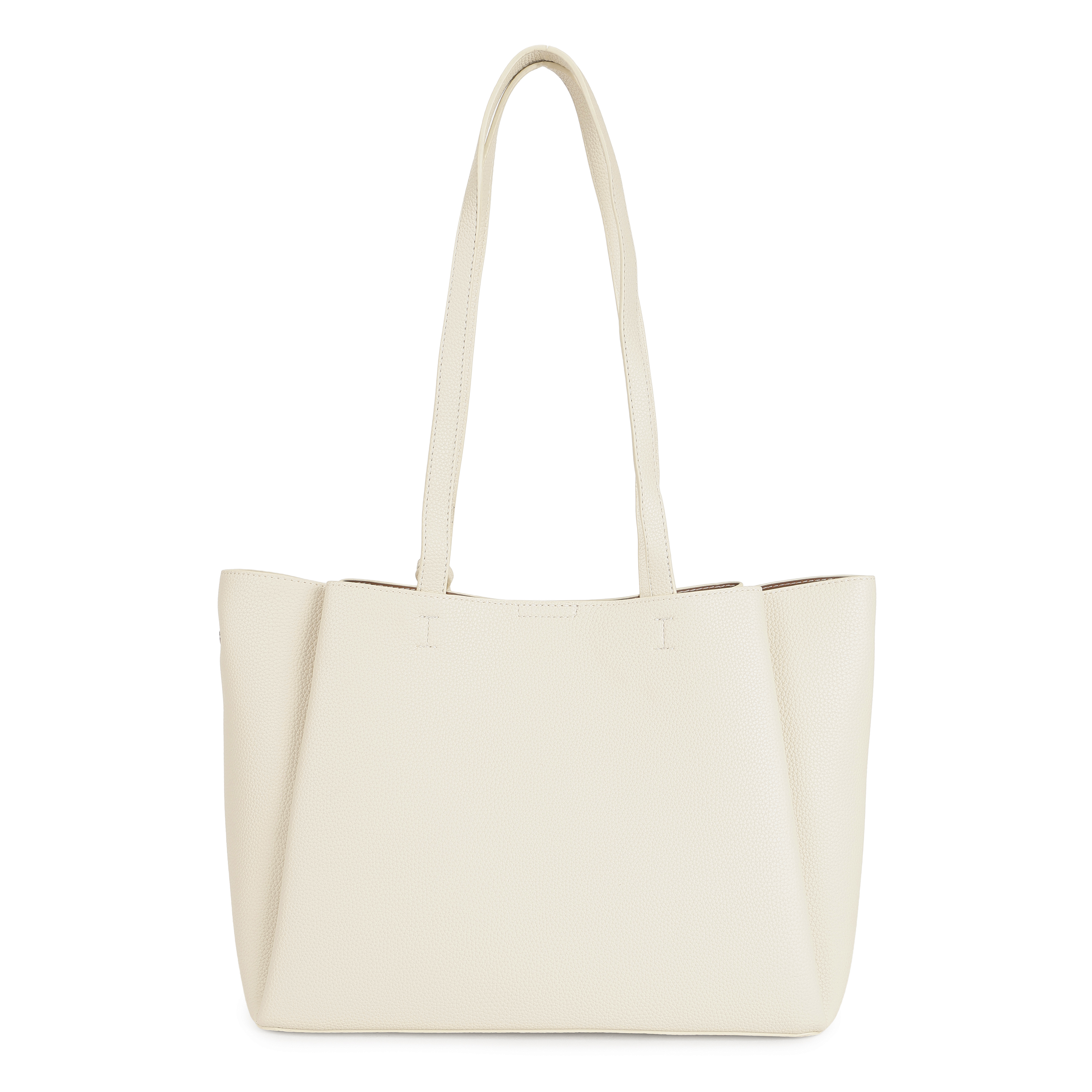 Magnolia PU Leather Women Beige Tote Bag