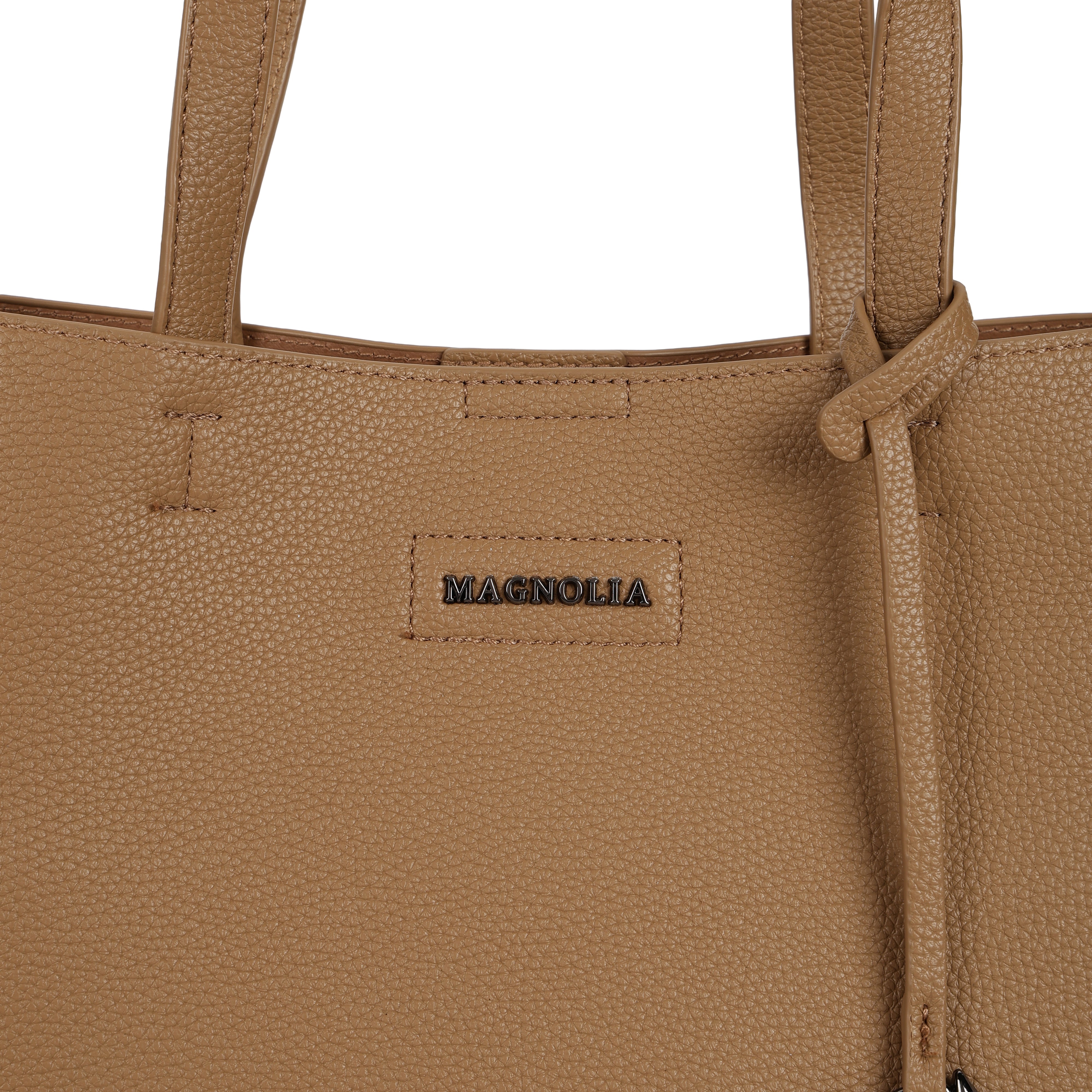 Magnolia PU Leather Women Brown Tote Bag
